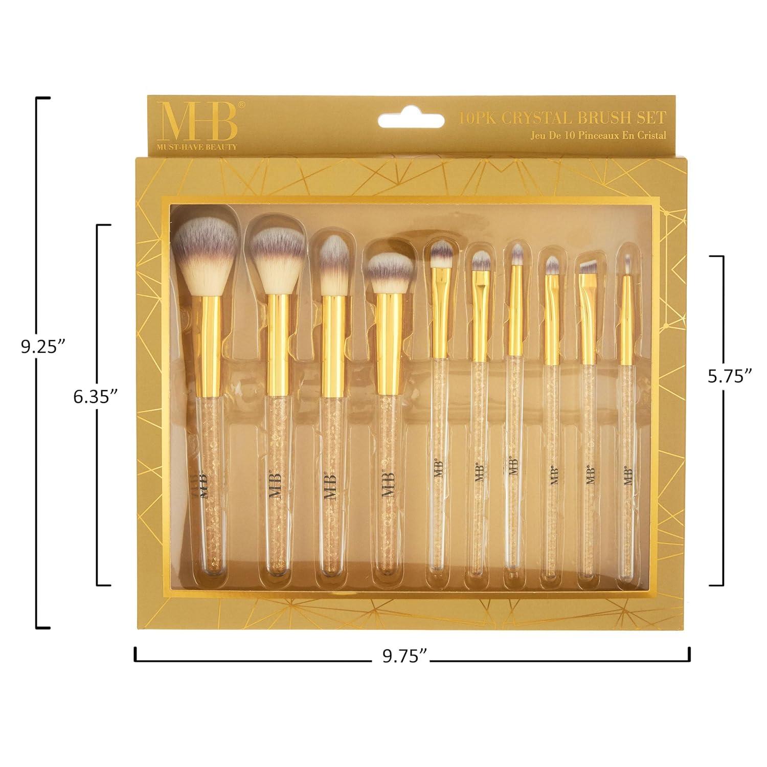 image:image10pc Pro Makeup Brush Set wSparkling Gemstones in Gold 10 Quality Soft Bristle Makeup Brushes For Everyday Use Professional Makeup Brushes amp ToolsGold