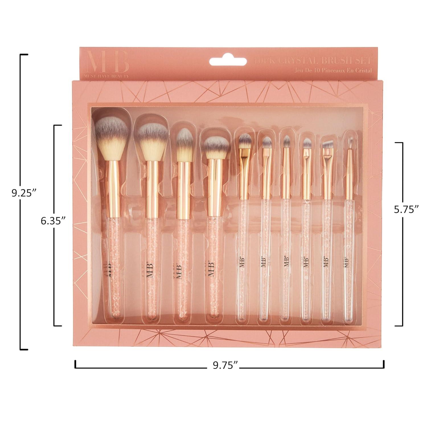 image:image10pc Pro Makeup Brush Set wSparkling Gemstones in Gold 10 Quality Soft Bristle Makeup Brushes For Everyday Use Professional Makeup Brushes amp ToolsRose Gold
