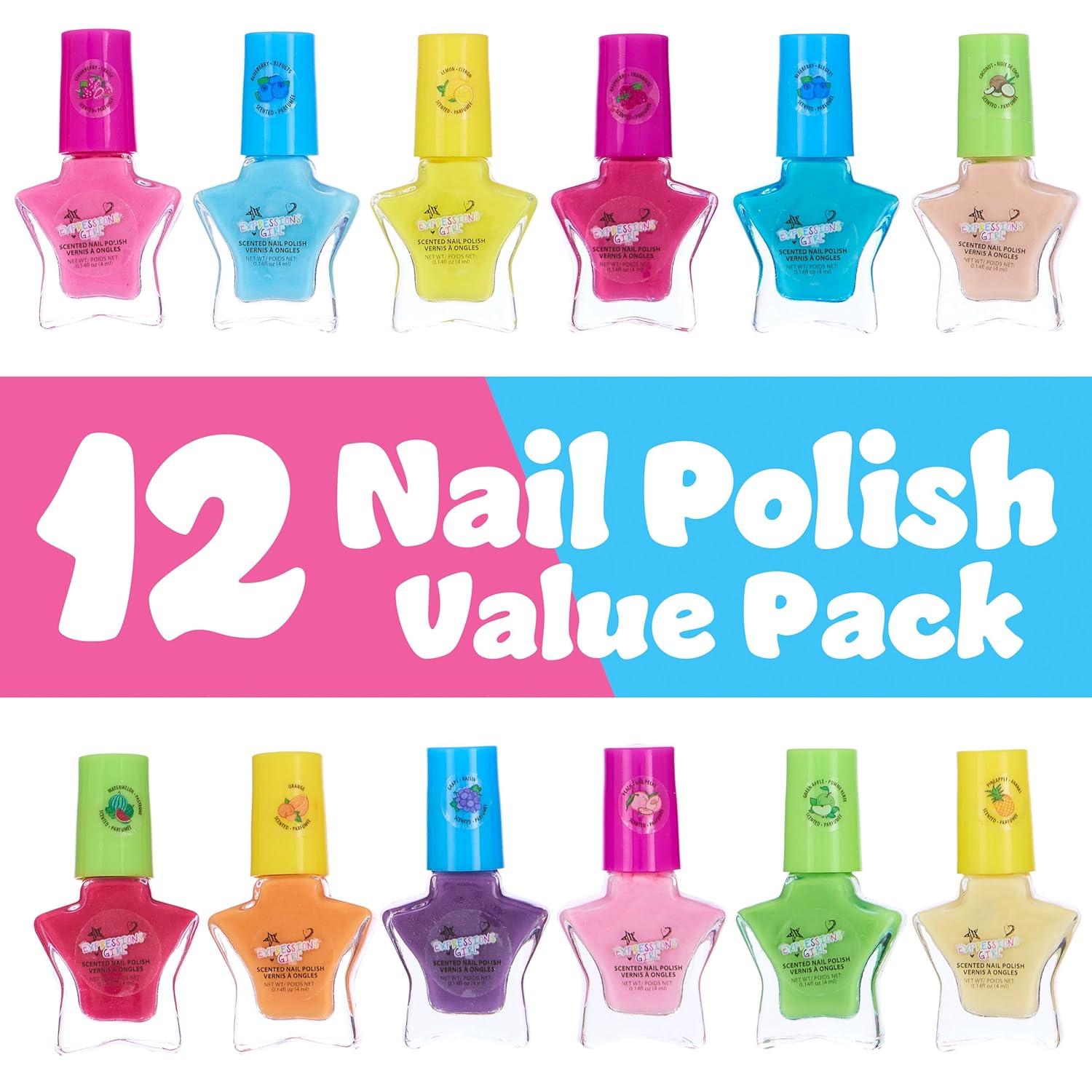 image:image12pc Scented Nail Polish Set Colorful StarShaped Mini Nail Polishes wFun Fruity Scents Cute Nail Polish Manicure Kit amp Pedicure Kit For Girls Water Based