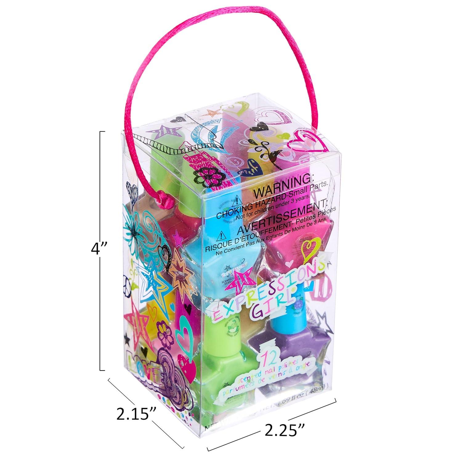 image:image12pc Scented Nail Polish Set Colorful StarShaped Mini Nail Polishes wFun Fruity Scents Cute Nail Polish Manicure Kit amp Pedicure Kit For Girls Water Based