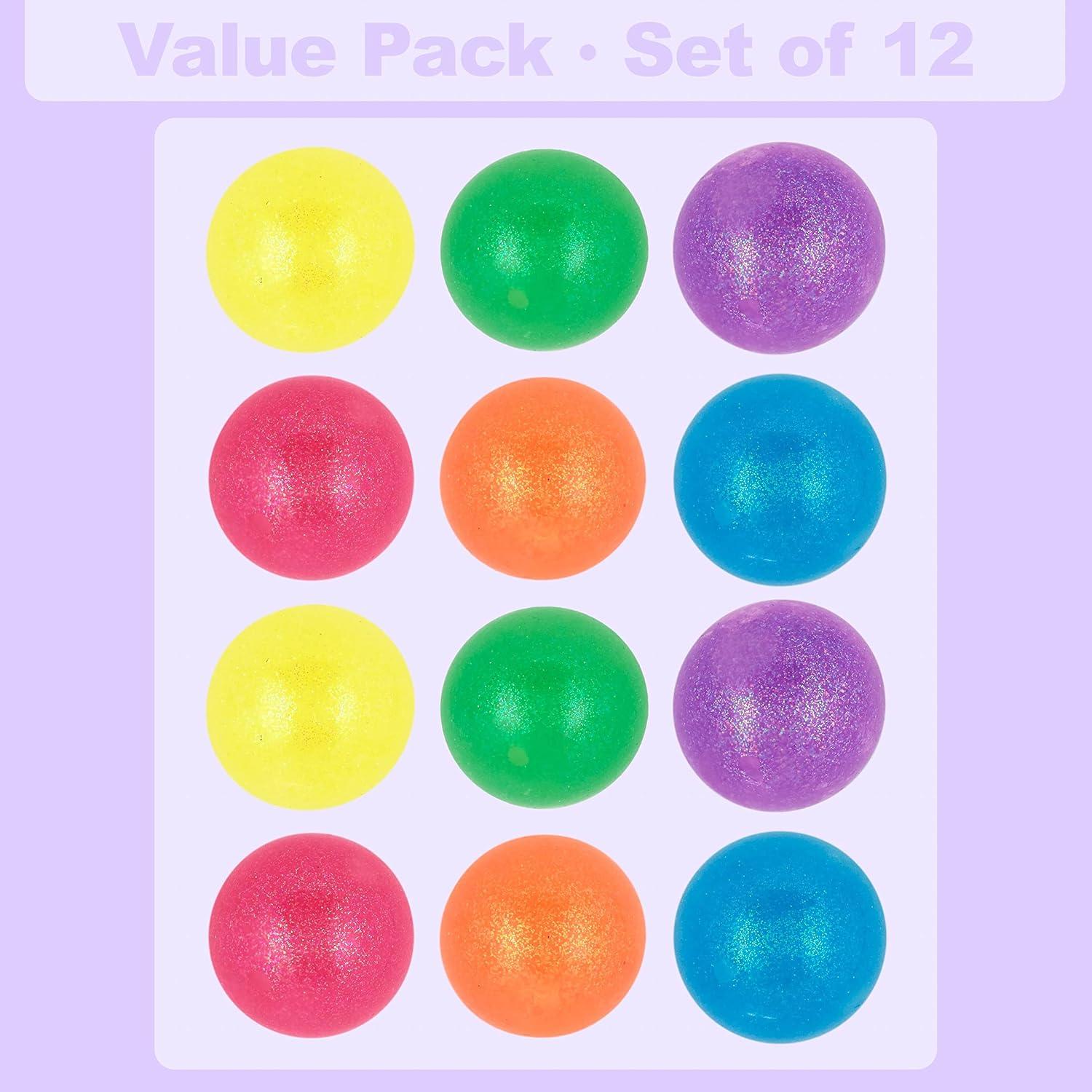 image:image12pc Value Pack Squeeze Balls in Assorted Glitter Colors Fidget Toy Stress Balls for Adults and Kids Anxiety Relief Items to Squish Squeeze Throw and Stick Fidgets for KidsGLITTER