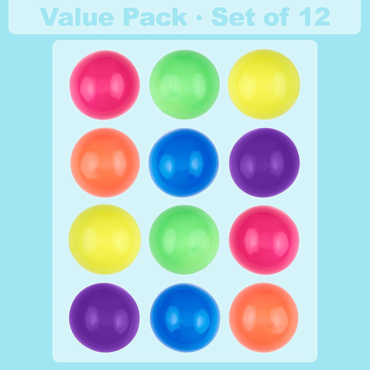 image:image12pc Value Pack Squeeze Balls in Assorted Glitter Colors Fidget Toy Stress Balls for Adults and Kids Anxiety Relief Items to Squish Squeeze Throw and Stick Fidgets for KidsNEON
