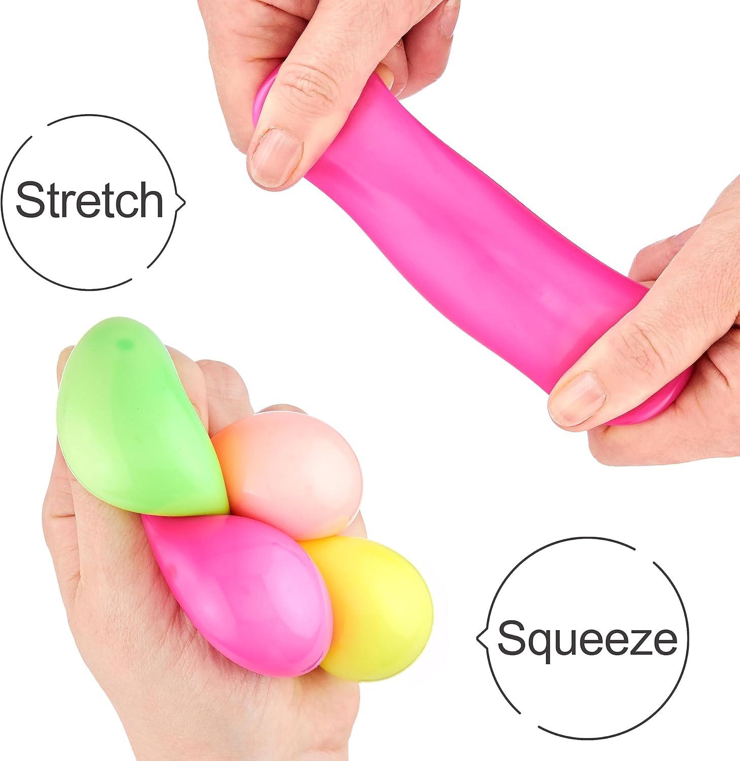 image:image12pc Value Pack Squeeze Balls in Assorted Glitter Colors Fidget Toy Stress Balls for Adults and Kids Anxiety Relief Items to Squish Squeeze Throw and Stick Fidgets for KidsNEON