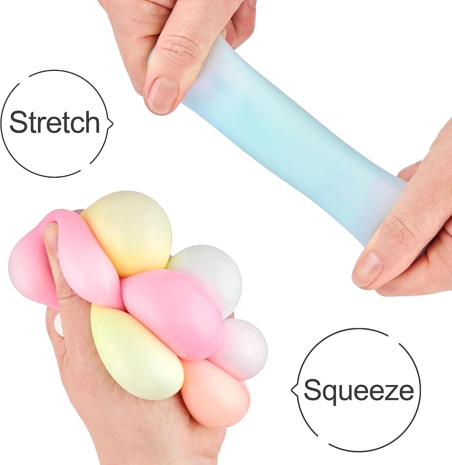 image:image12pc Value Pack Squeeze Balls in Assorted Glitter Colors Fidget Toy Stress Balls for Adults and Kids Anxiety Relief Items to Squish Squeeze Throw and Stick Fidgets for KidsGLOW IN THE DARK