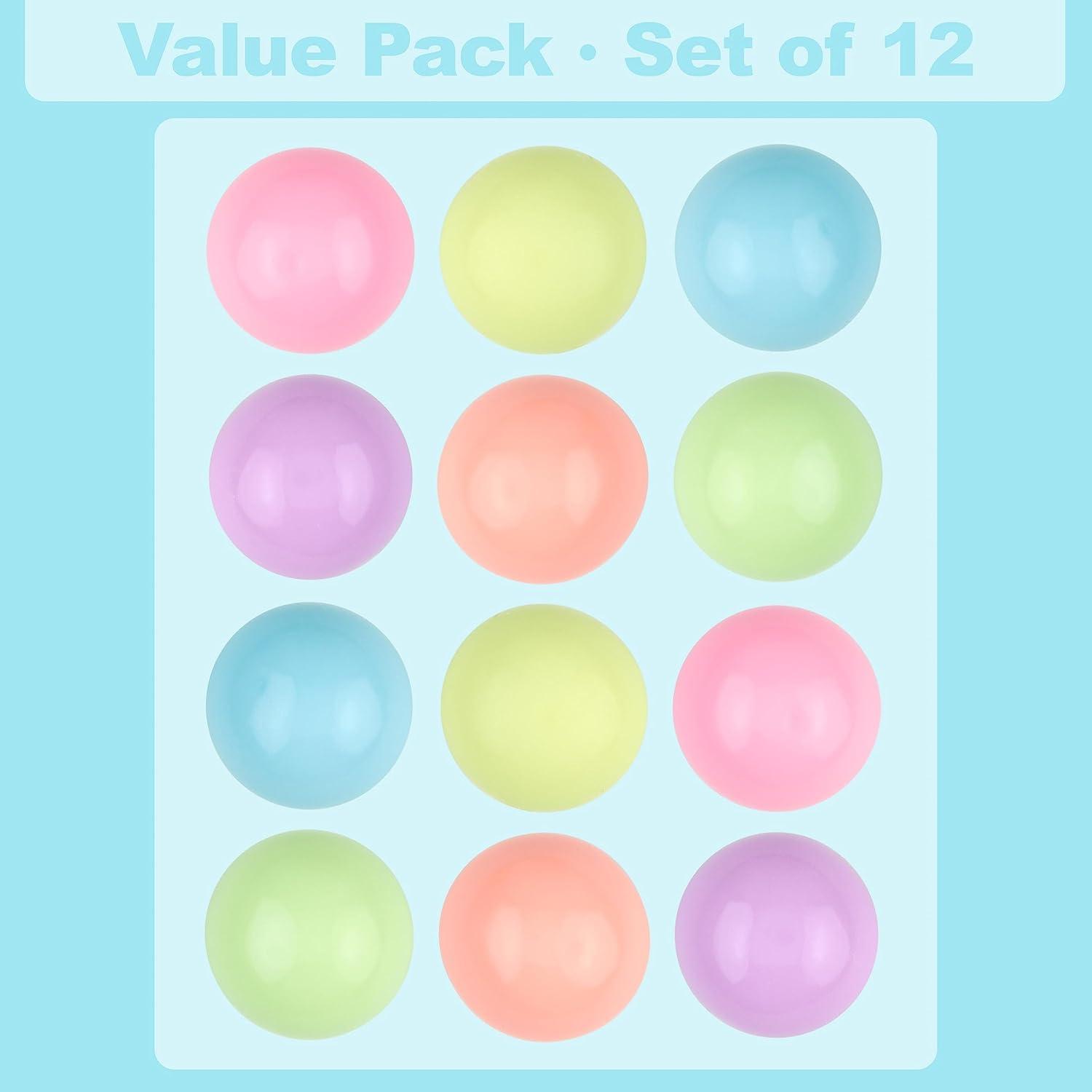 image:image12pc Value Pack Squeeze Balls in Assorted Glitter Colors Fidget Toy Stress Balls for Adults and Kids Anxiety Relief Items to Squish Squeeze Throw and Stick Fidgets for KidsGLOW IN THE DARK