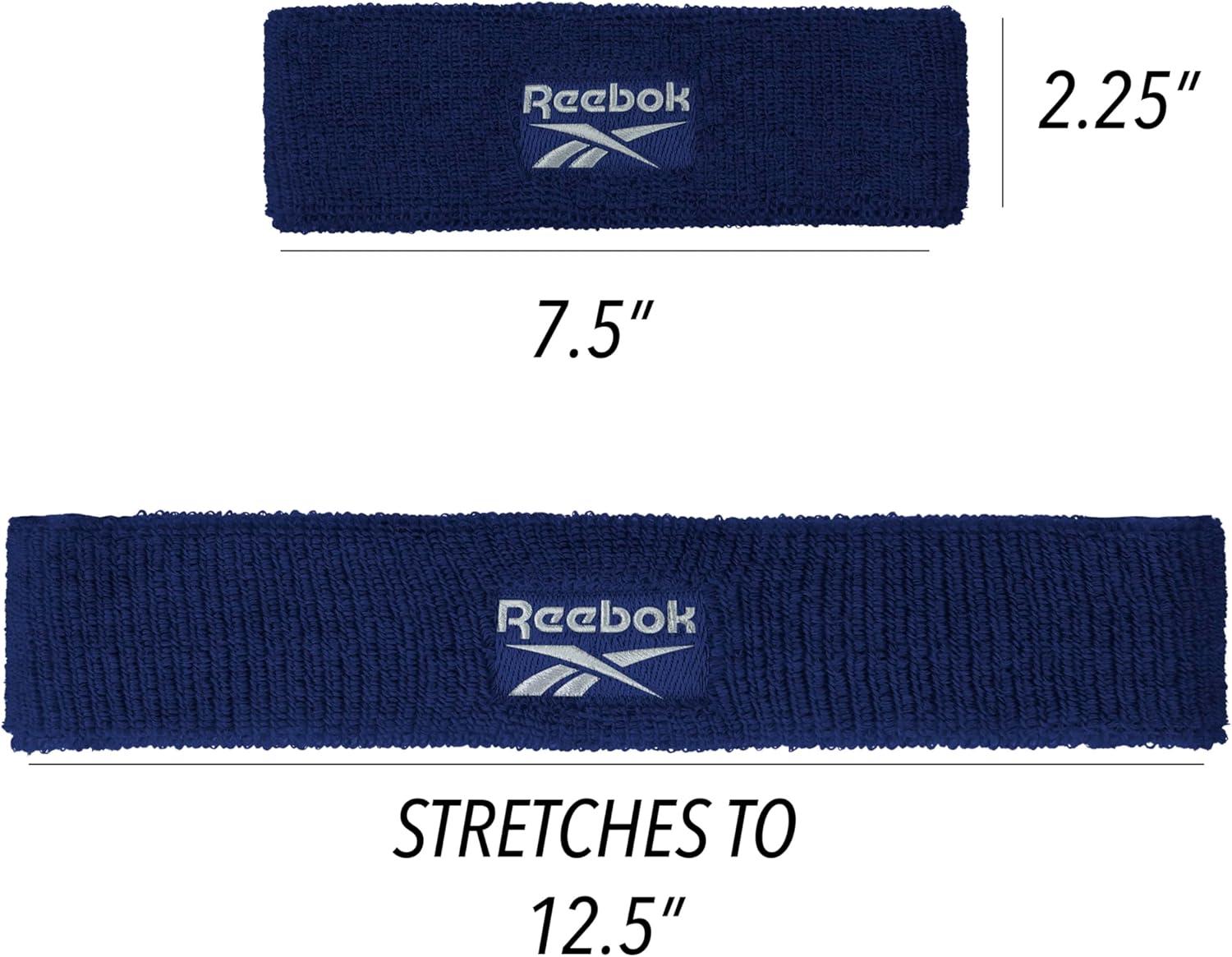 image:image1pc Unisex 225in Wide Workout Headband wStay Dry Technology Terry Cloth Band MoistureWicking Fabric Quality Gym Hair Accessories for Active ComfortReebokNavy