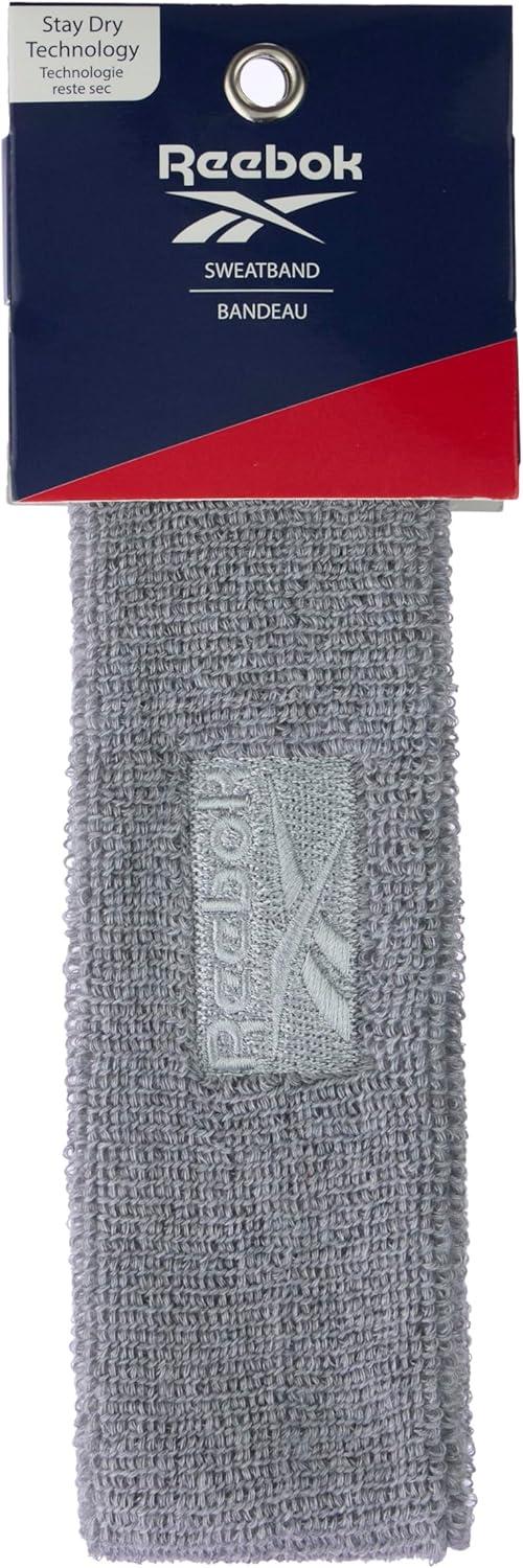 image:image1pc Unisex 225in Wide Workout Headband wStay Dry Technology Terry Cloth Band MoistureWicking Fabric Quality Gym Hair Accessories for Active ComfortReebokGrey