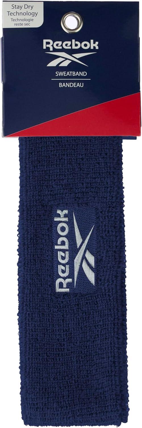 image:image1pc Unisex 225in Wide Workout Headband wStay Dry Technology Terry Cloth Band MoistureWicking Fabric Quality Gym Hair Accessories for Active ComfortReebokNavy
