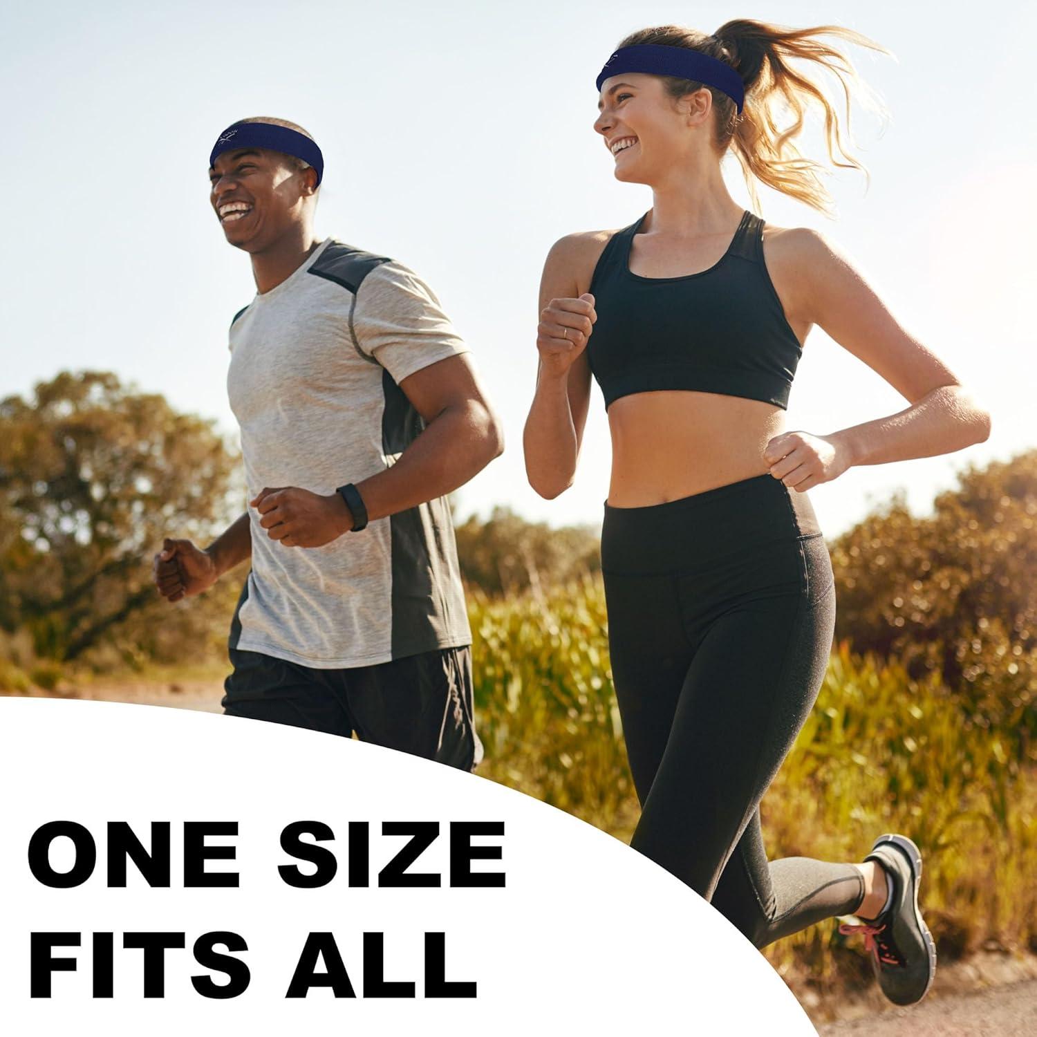 image:image1pc Unisex 225in Wide Workout Headband wStay Dry Technology Terry Cloth Band MoistureWicking Fabric Quality Gym Hair Accessories for Active ComfortReebokNavy