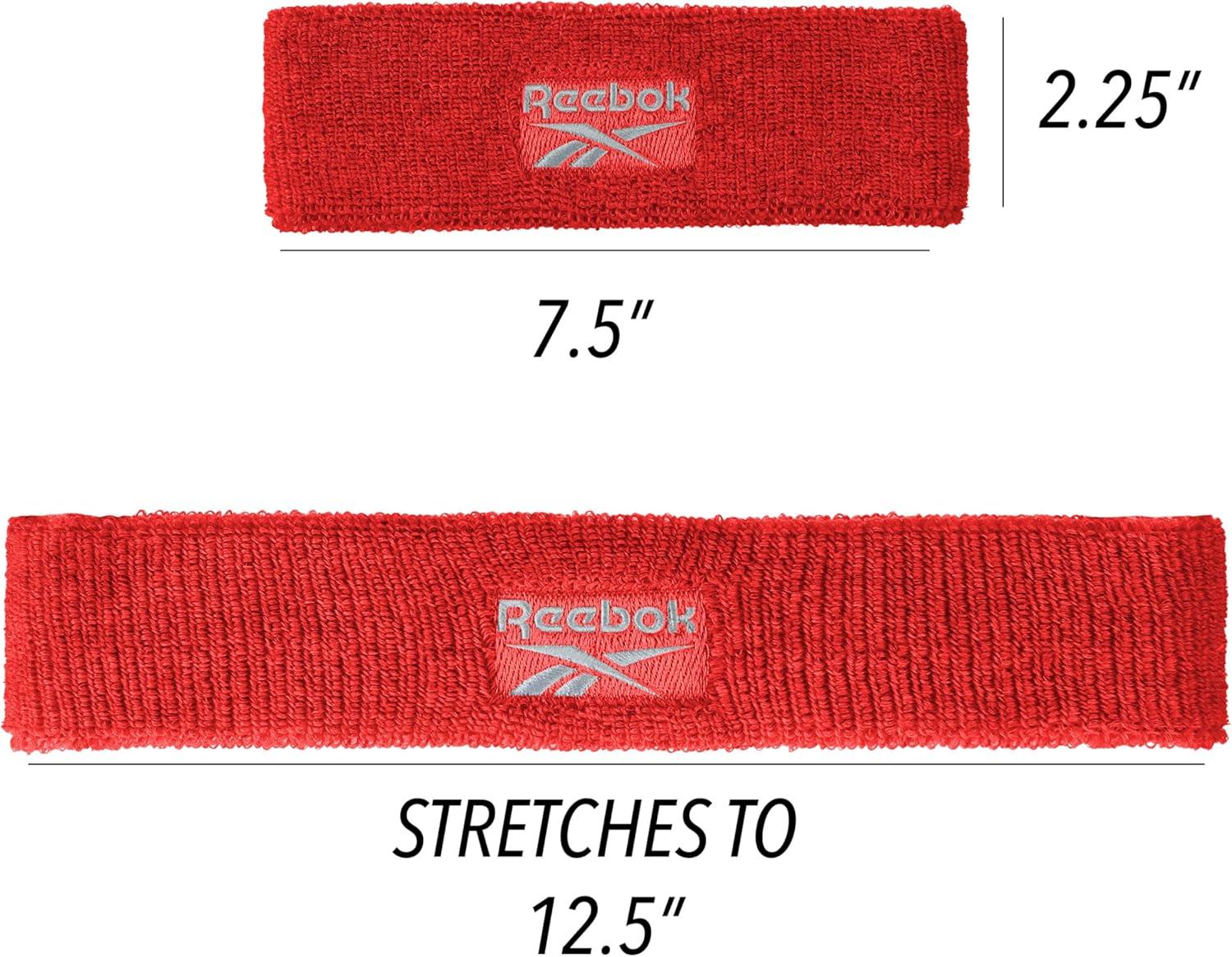 image:image1pc Unisex 225in Wide Workout Headband wStay Dry Technology Terry Cloth Band MoistureWicking Fabric Quality Gym Hair Accessories for Active ComfortReebokRed
