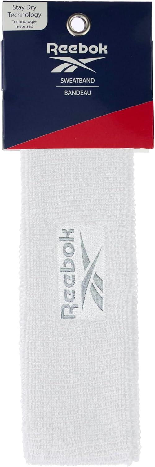 image:image1pc Unisex 225in Wide Workout Headband wStay Dry Technology Terry Cloth Band MoistureWicking Fabric Quality Gym Hair Accessories for Active ComfortReebokWhite