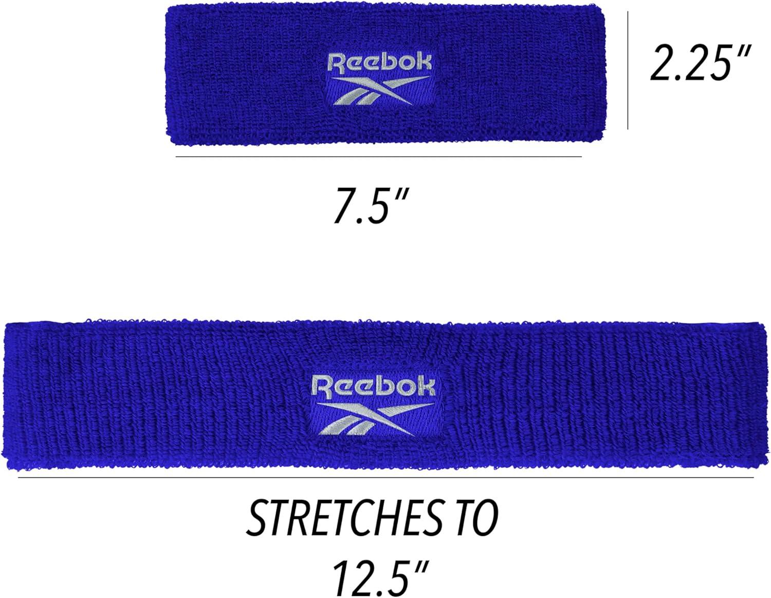 image:image1pc Unisex 225in Wide Workout Headband wStay Dry Technology Terry Cloth Band MoistureWicking Fabric Quality Gym Hair Accessories for Active ComfortReebokBlue