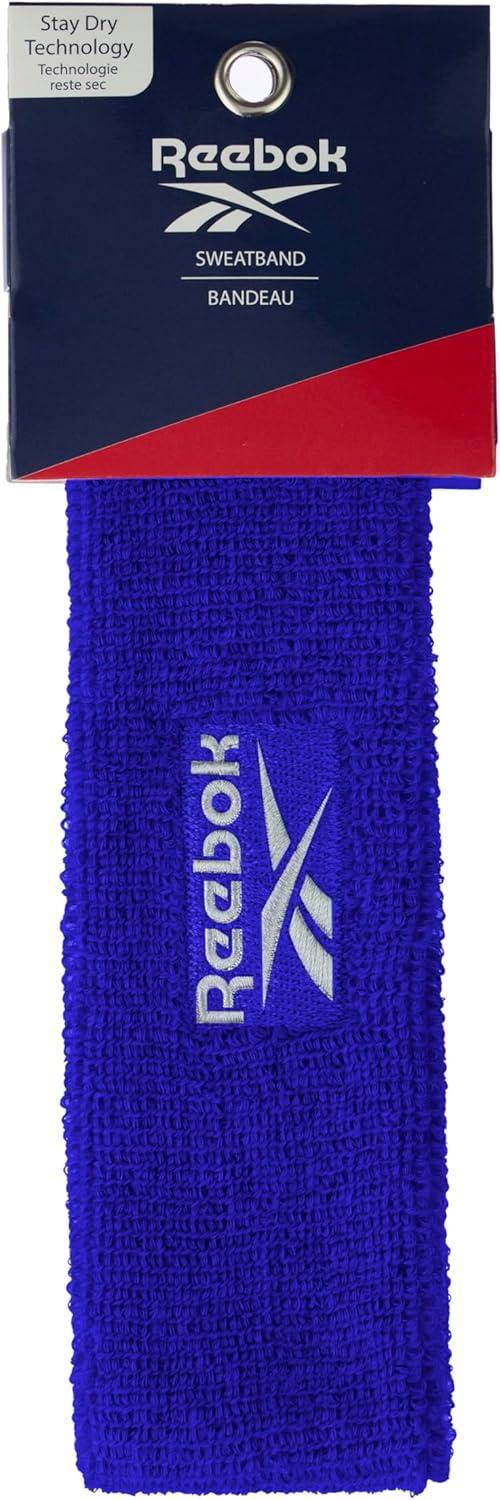 image:image1pc Unisex 225in Wide Workout Headband wStay Dry Technology Terry Cloth Band MoistureWicking Fabric Quality Gym Hair Accessories for Active ComfortReebokBlue