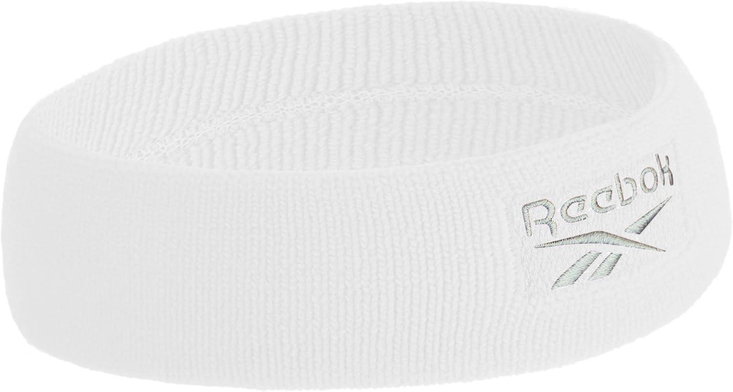 image:image1pc Unisex Athletic Sweatband 225in Thick Workout Headband wStay Dry Technology MoistureWicking FabricQuality Gym Hair Accessories for Active ComfortReebokwhite