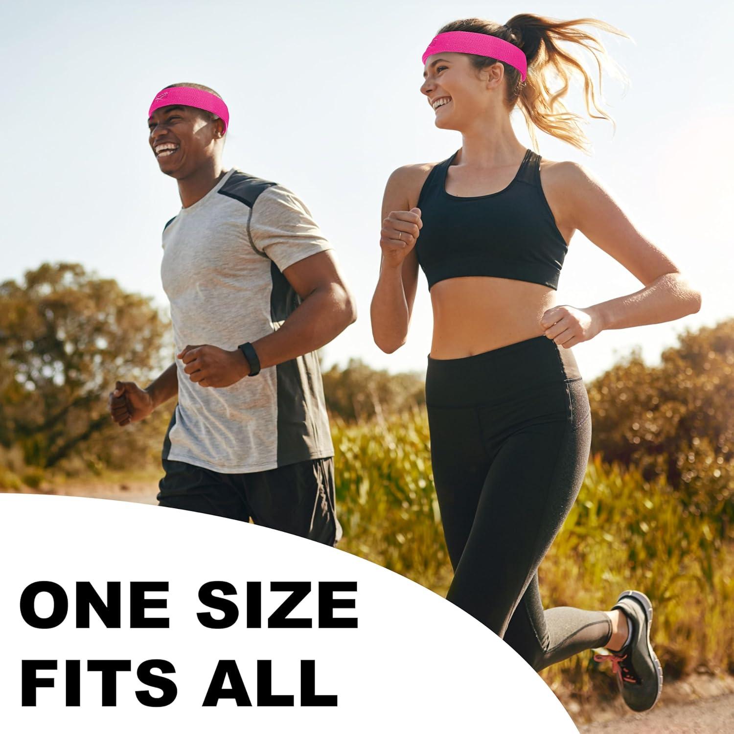 image:image1pc Unisex Athletic Sweatband 225in Thick Workout Headband wStay Dry Technology MoistureWicking FabricQuality Gym Hair Accessories for Active ComfortReebokpink