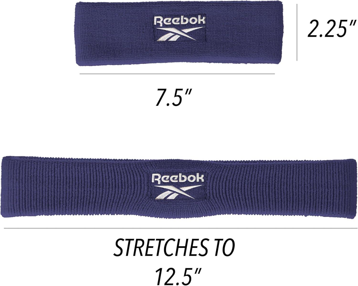 image:image1pc Unisex Athletic Sweatband 225in Thick Workout Headband wStay Dry Technology MoistureWicking FabricQuality Gym Hair Accessories for Active ComfortReebokblue