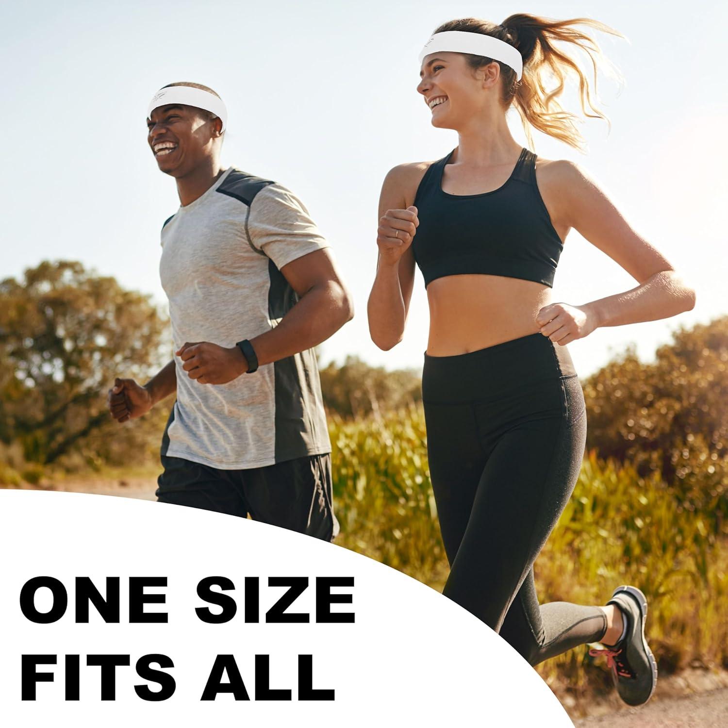 image:image1pc Unisex Athletic Sweatband 225in Thick Workout Headband wStay Dry Technology MoistureWicking FabricQuality Gym Hair Accessories for Active ComfortReebokwhite