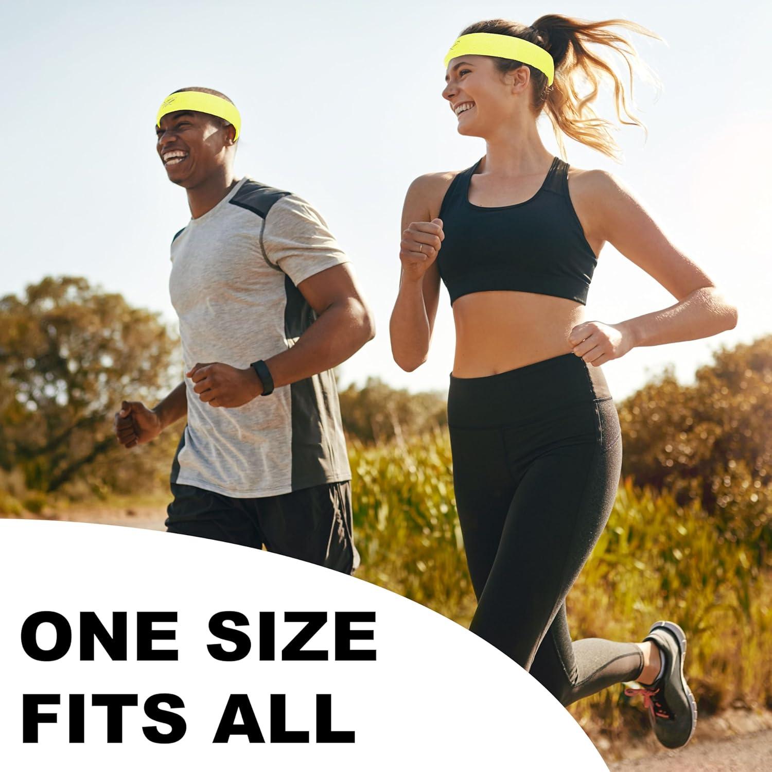 image:image1pc Unisex Athletic Sweatband 225in Thick Workout Headband wStay Dry Technology MoistureWicking FabricQuality Gym Hair Accessories for Active ComfortReebokyellow