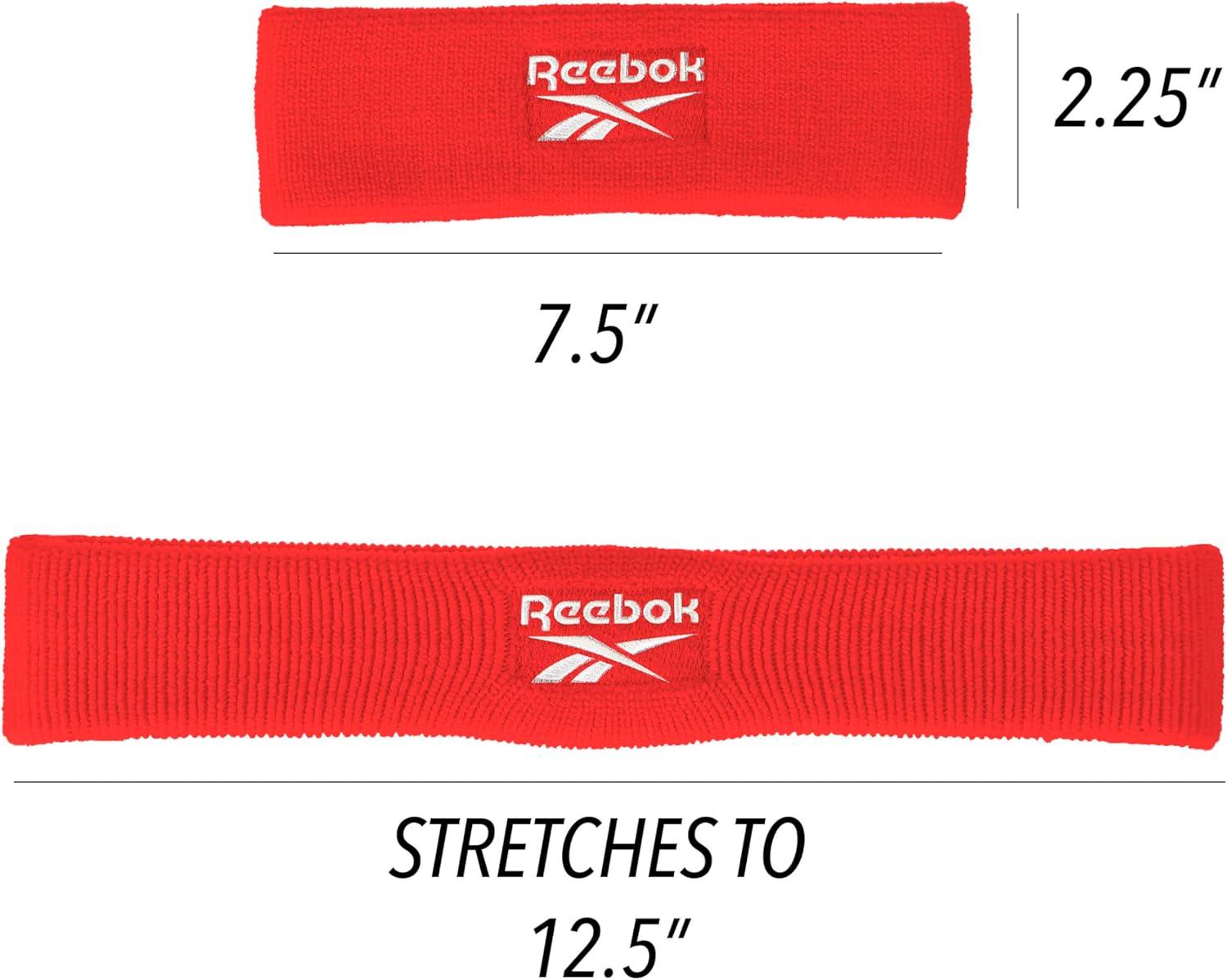 image:image1pc Unisex Athletic Sweatband 225in Thick Workout Headband wStay Dry Technology MoistureWicking FabricQuality Gym Hair Accessories for Active ComfortReebokred