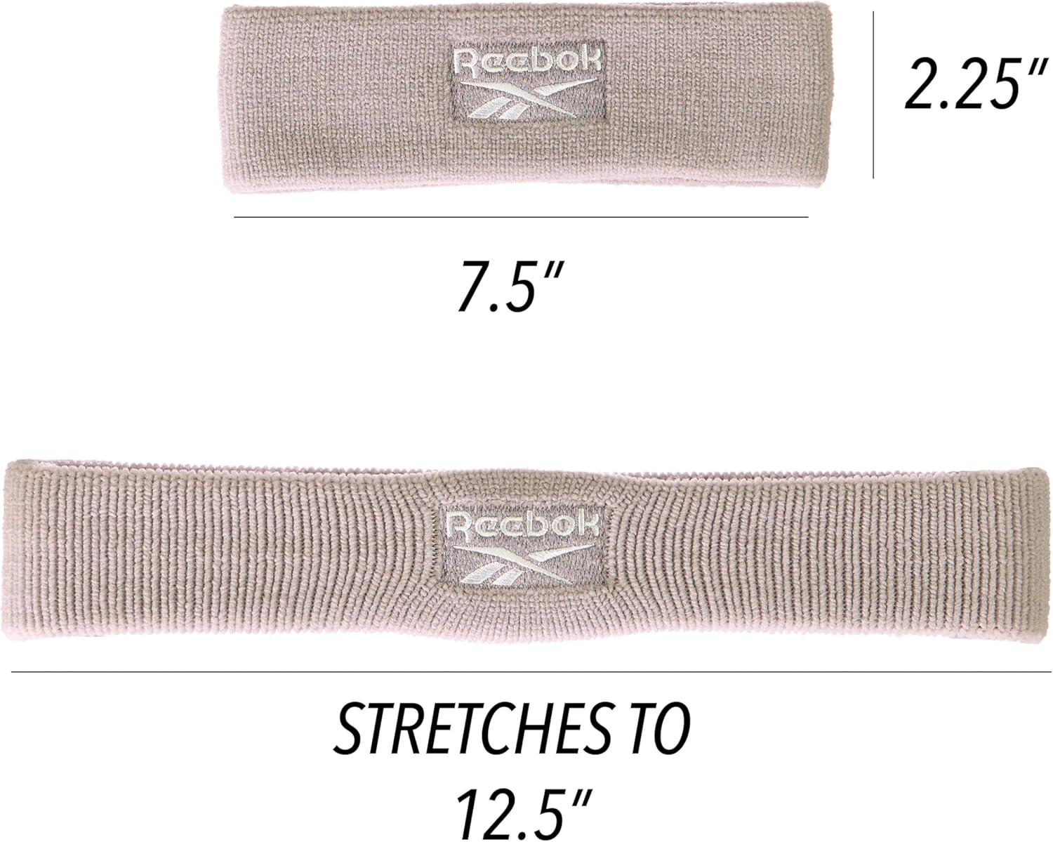 image:image1pc Unisex Athletic Sweatband 225in Thick Workout Headband wStay Dry Technology MoistureWicking FabricQuality Gym Hair Accessories for Active ComfortReebokgray