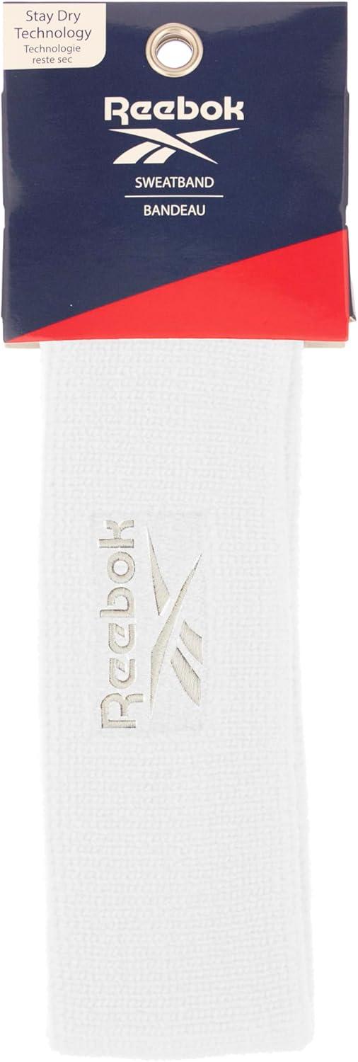 image:image1pc Unisex Athletic Sweatband 225in Thick Workout Headband wStay Dry Technology MoistureWicking FabricQuality Gym Hair Accessories for Active ComfortReebokwhite