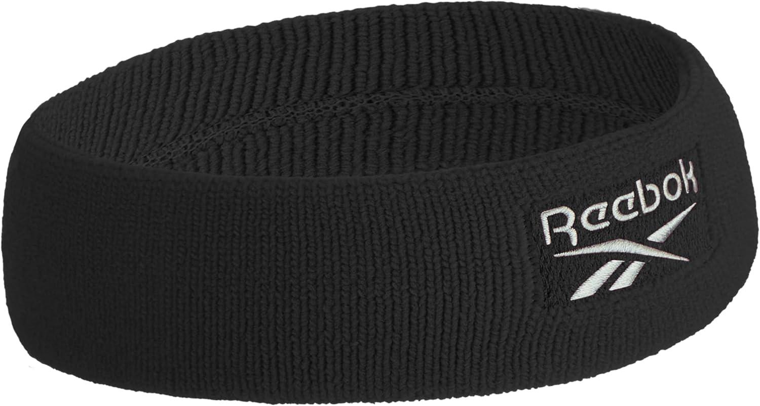 image:image1pc Unisex Athletic Sweatband 225in Thick Workout Headband wStay Dry Technology MoistureWicking FabricQuality Gym Hair Accessories for Active ComfortReebokblack