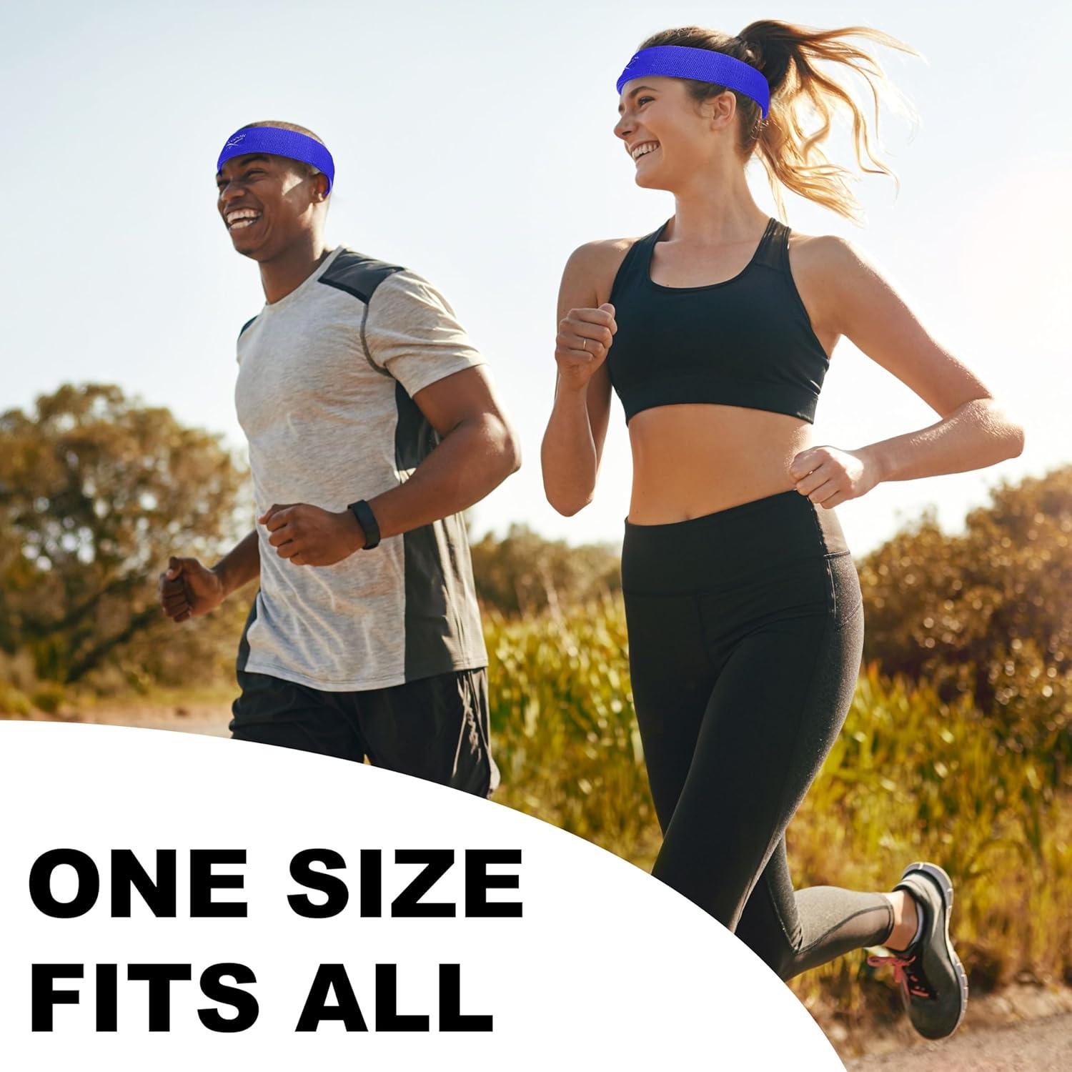 image:image1pc Unisex Athletic Sweatband 225in Thick Workout Headband wStay Dry Technology MoistureWicking FabricQuality Gym Hair Accessories for Active ComfortReeboknavy