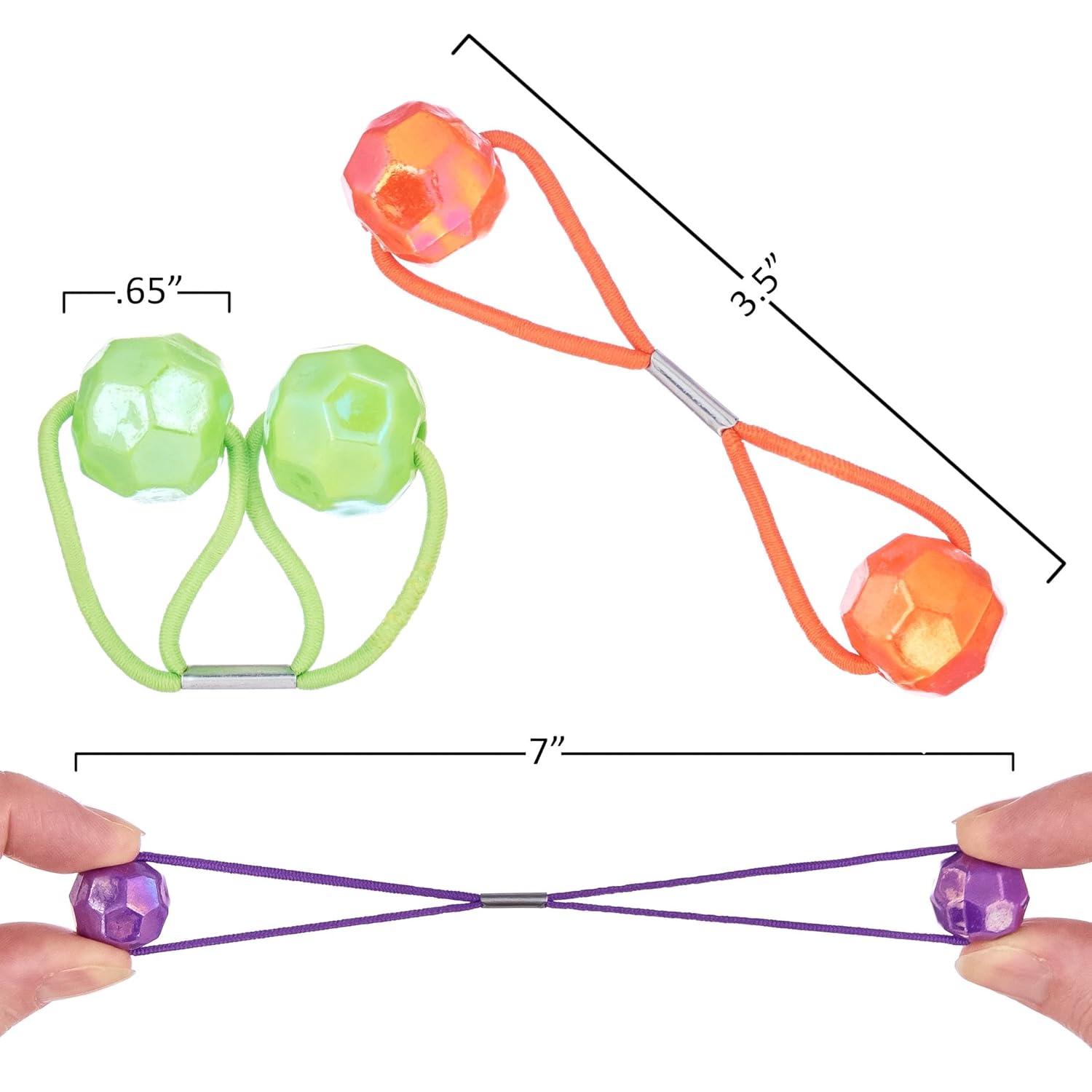 image:image20pc Ponytailers Ponytail Balls Hair Elastics Collection 18mm Round Opaque Multicolored Twin Hair Beads Bauble Hair Ties Ponytail Holders Toddler Kids Bobble Hair Tie Value PackShiny