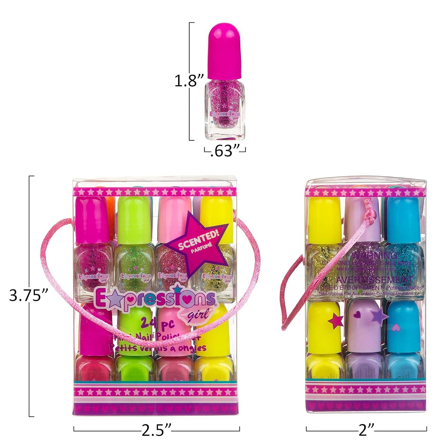 image:image24pc Scented Nail Polish Value Pack Shiny amp Glitter Shades NonToxic WaterBased Manicure amp Pedicure Kit for Girls Gift Set