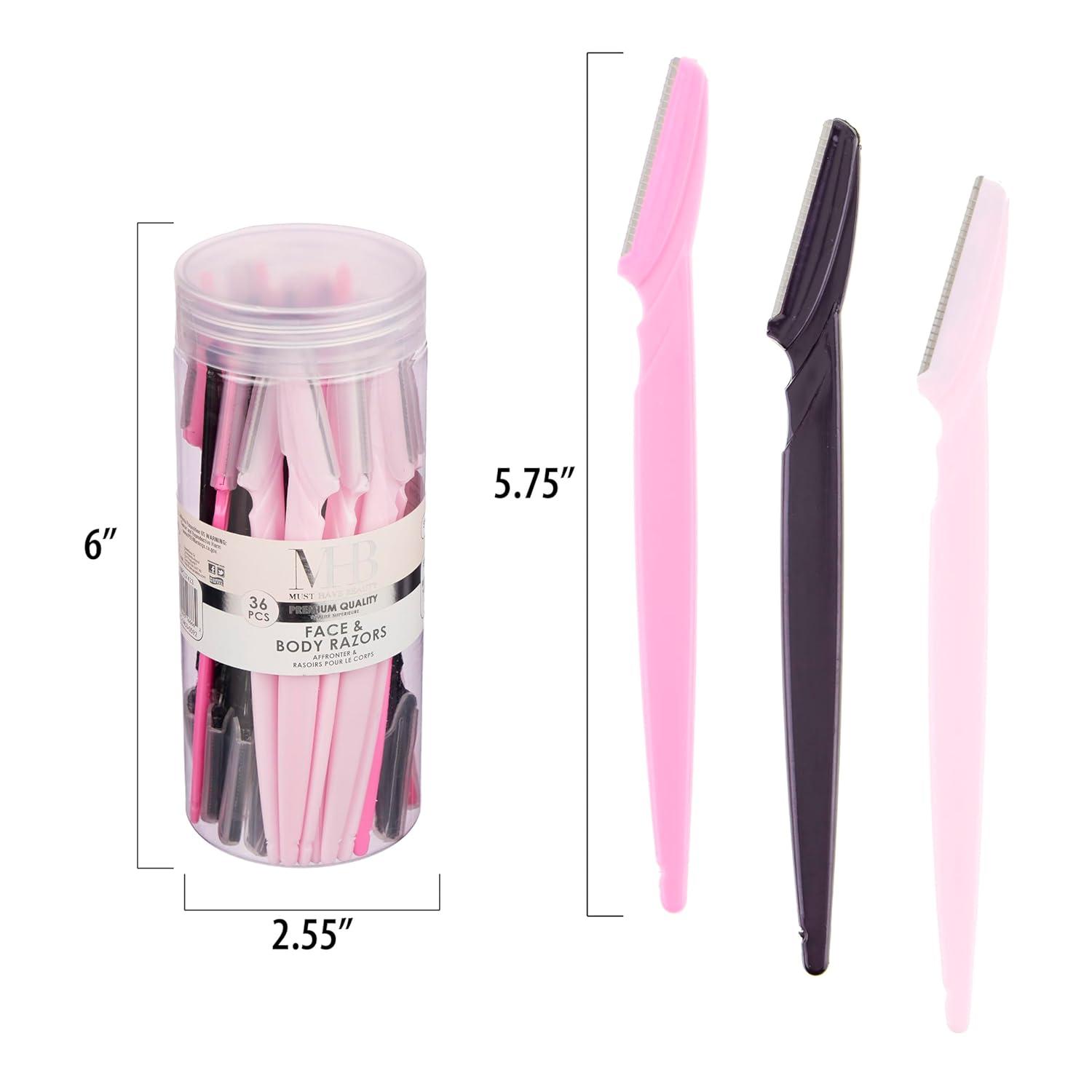 image:image36pc Face amp Body Razors Set Pink amp Black Disposable Razors for Face amp Eyebrow Maintenance Hair Removal Tool Protective Caps amp Reusable Storage Canister