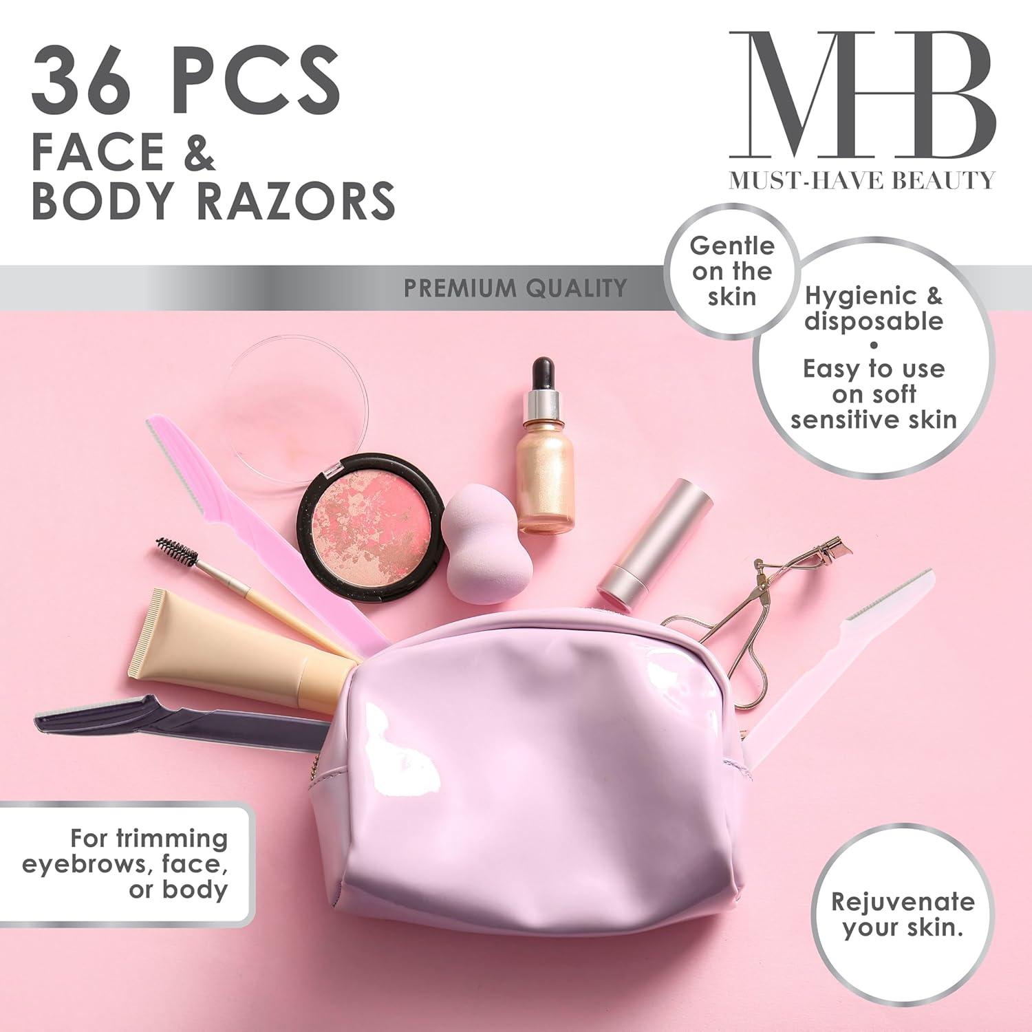 image:image36pc Face amp Body Razors Set Pink amp Black Disposable Razors for Face amp Eyebrow Maintenance Hair Removal Tool Protective Caps amp Reusable Storage Canister