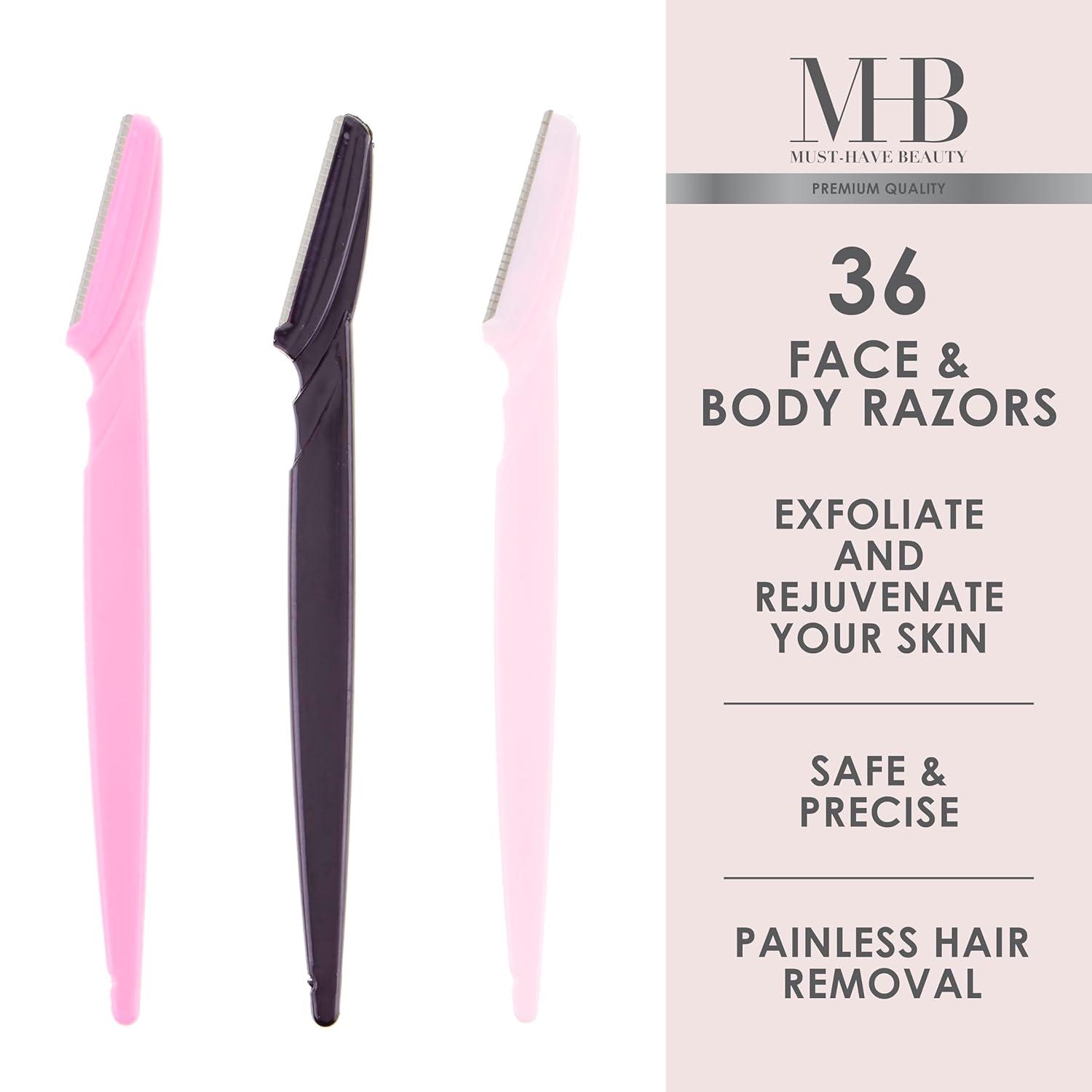 image:image36pc Face amp Body Razors Set Pink amp Black Disposable Razors for Face amp Eyebrow Maintenance Hair Removal Tool Protective Caps amp Reusable Storage Canister