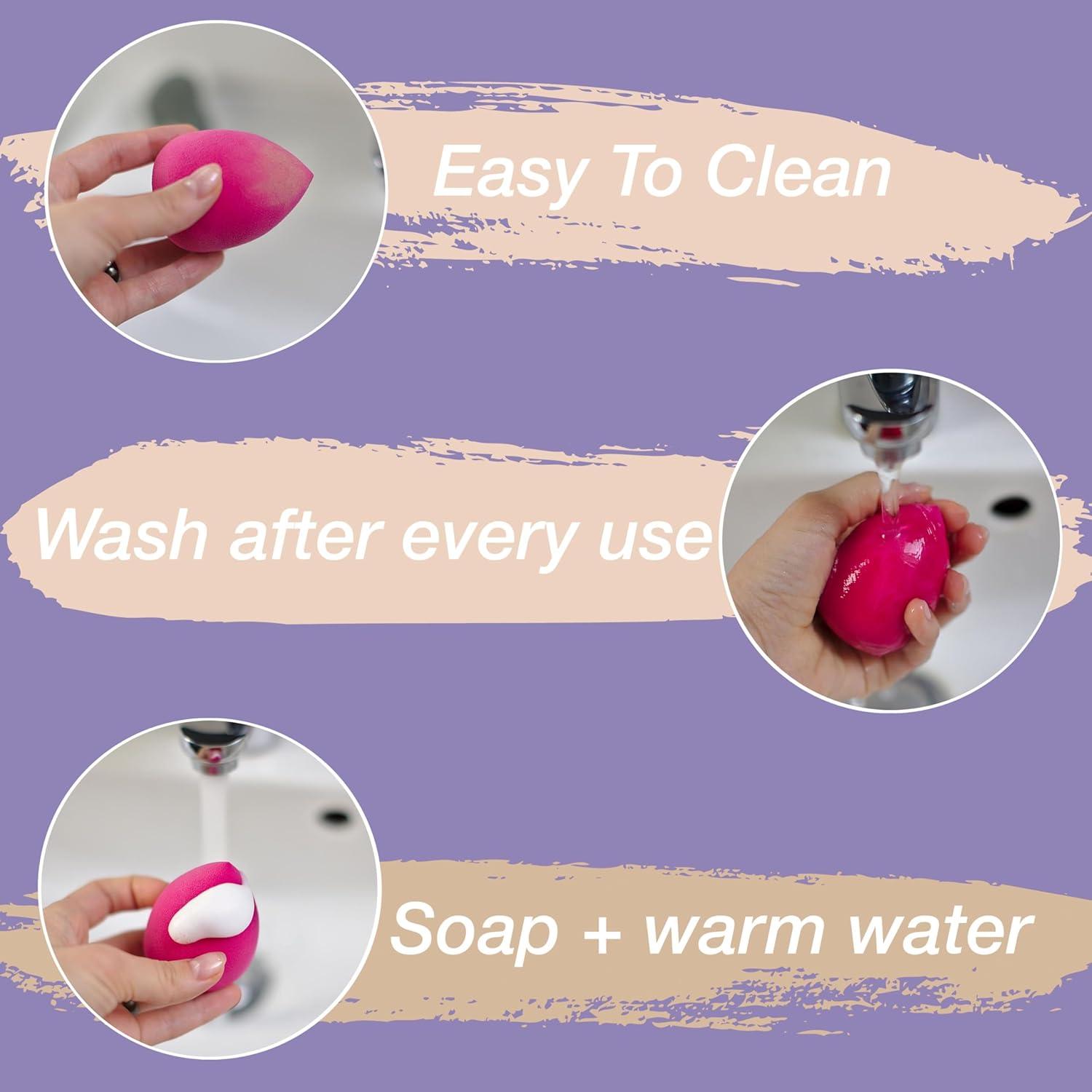 image:image3pc Makeup Sponges Value Pack 3Pack Beauty Sponge Applicator Set in Pastels Cosmetic Makeup Blender For Foundation Blush Concealer Eyeshadow Contour amp HighlighterPink