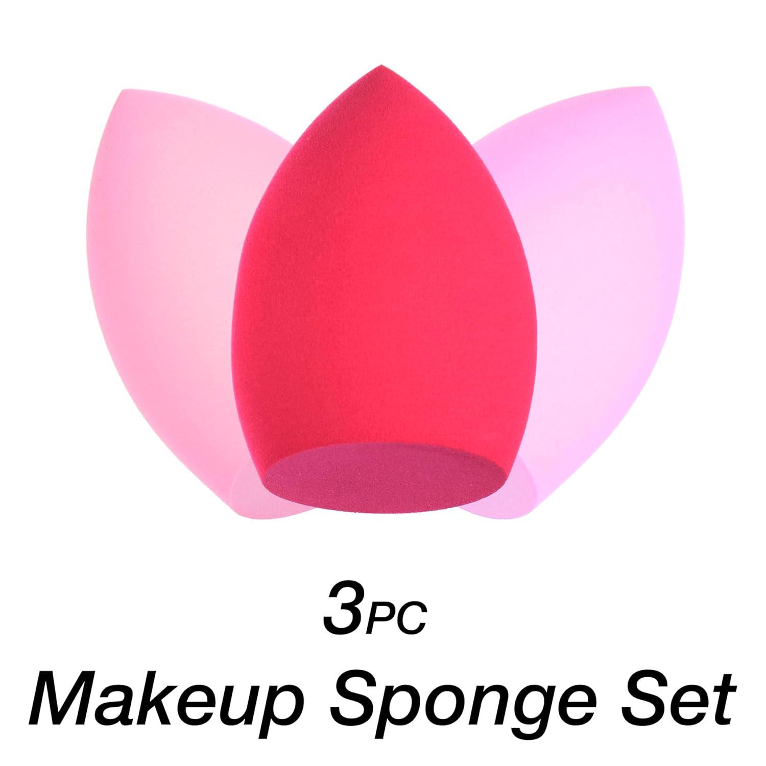 image:image3pc Makeup Sponges Value Pack 3Pack Beauty Sponge Applicator Set in Pastels Cosmetic Makeup Blender For Foundation Blush Concealer Eyeshadow Contour amp HighlighterPink
