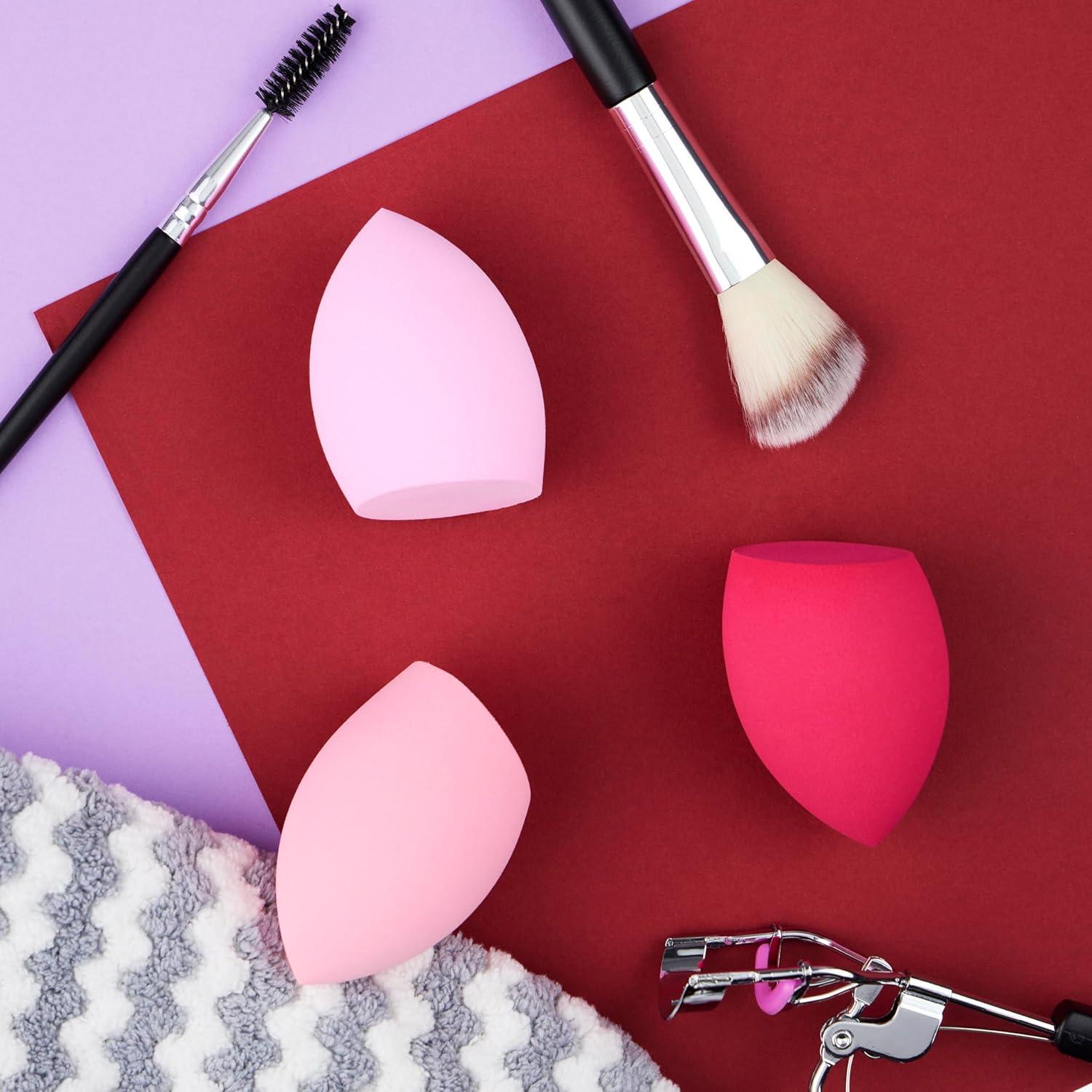 image:image3pc Makeup Sponges Value Pack 3Pack Beauty Sponge Applicator Set in Pastels Cosmetic Makeup Blender For Foundation Blush Concealer Eyeshadow Contour amp HighlighterPink