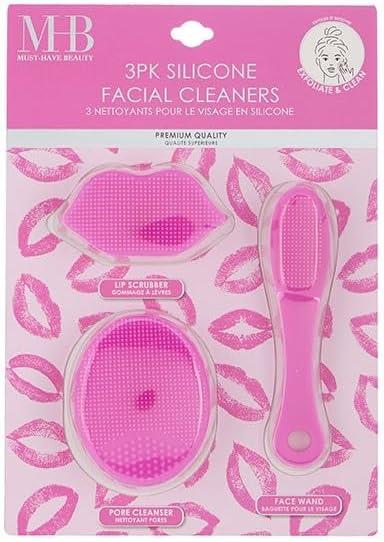 image:image3pc Silicone Facial Cleaner Kit Face Wand Lip Scrubber Pore Exfoliation Reusable Tools Gentle Daily Massager Skin Health