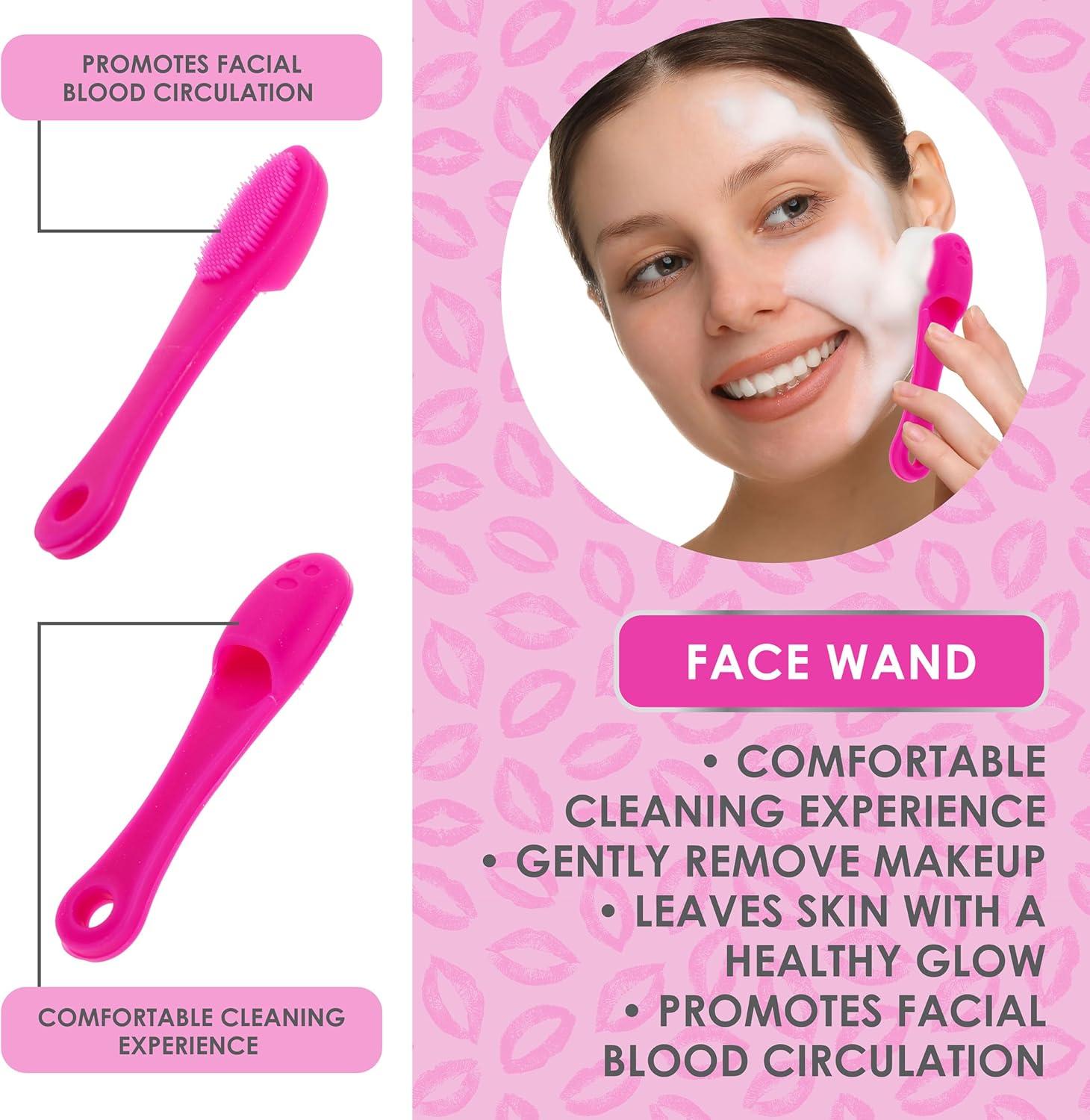image:image3pc Silicone Facial Cleaner Kit Face Wand Lip Scrubber Pore Exfoliation Reusable Tools Gentle Daily Massager Skin Health