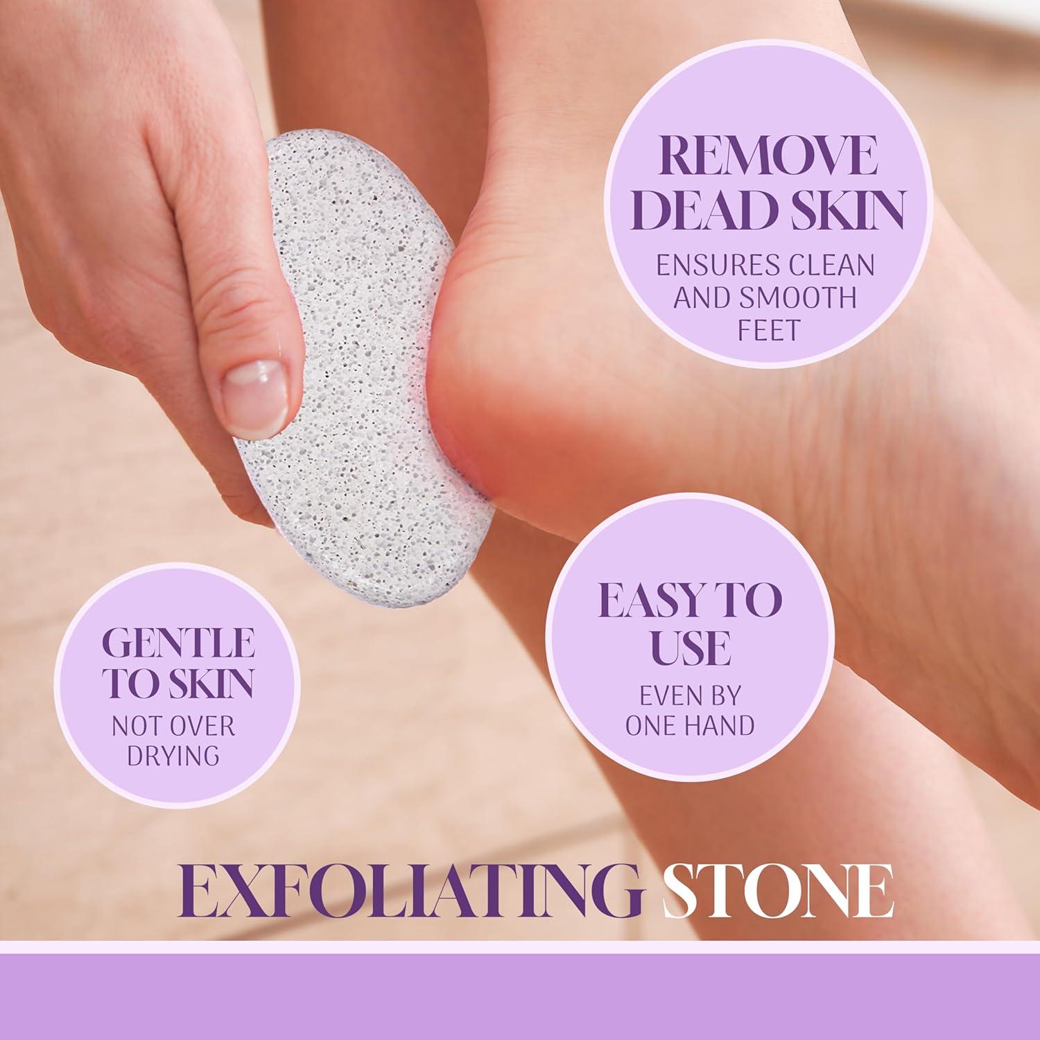 image:image5pc Pedicure Kit AllinOne Home Pedicure Set wToe Nail Clipper Exfoliating Stone Callus Smoother Toe Separators Foot Scrub Brush Complete Foot Care Kit Lavender