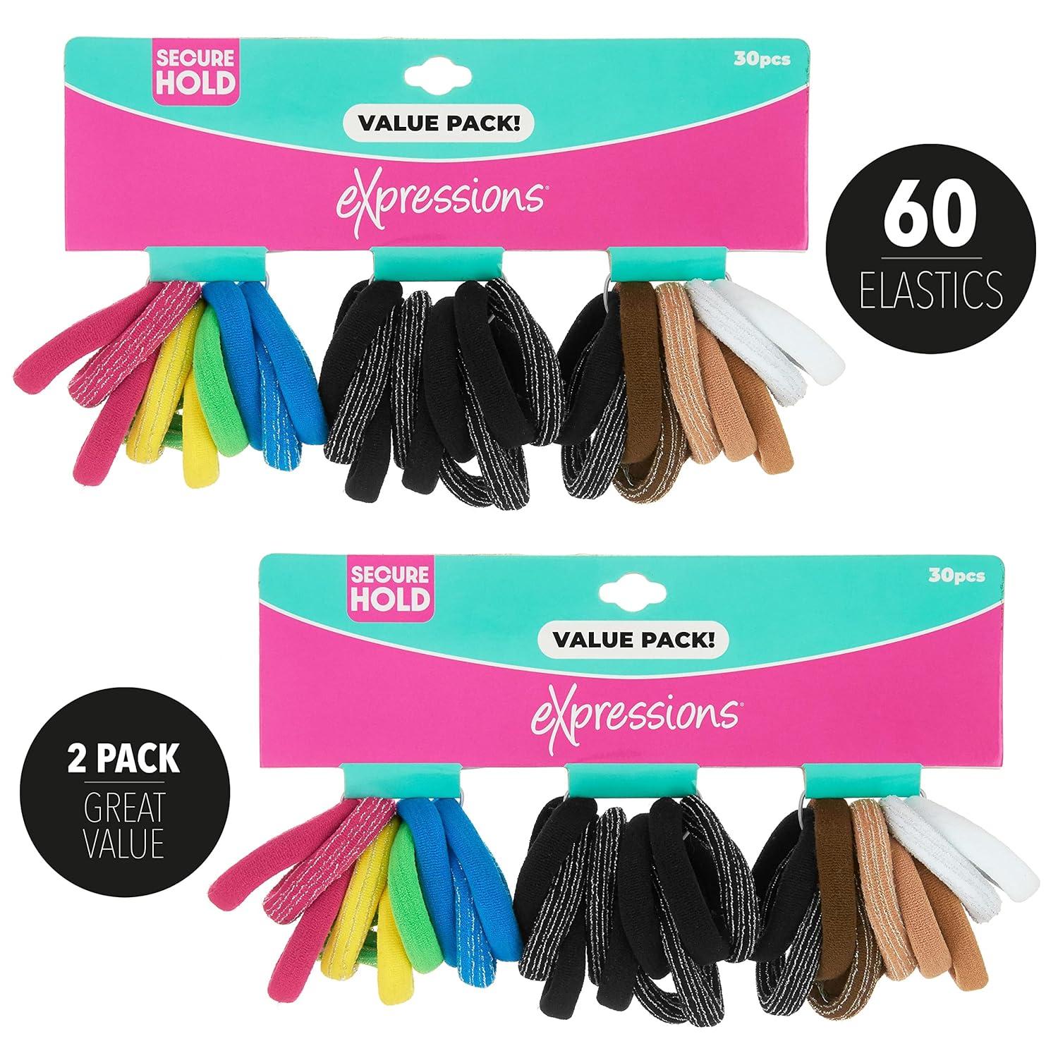 image:image60pc Seamless Hair Ties No Damage Ponytail Holders Value Pack Colorful Elastic Hair Rubber Bands No Damage Hair Ties for Everyday UseAssorted Colors