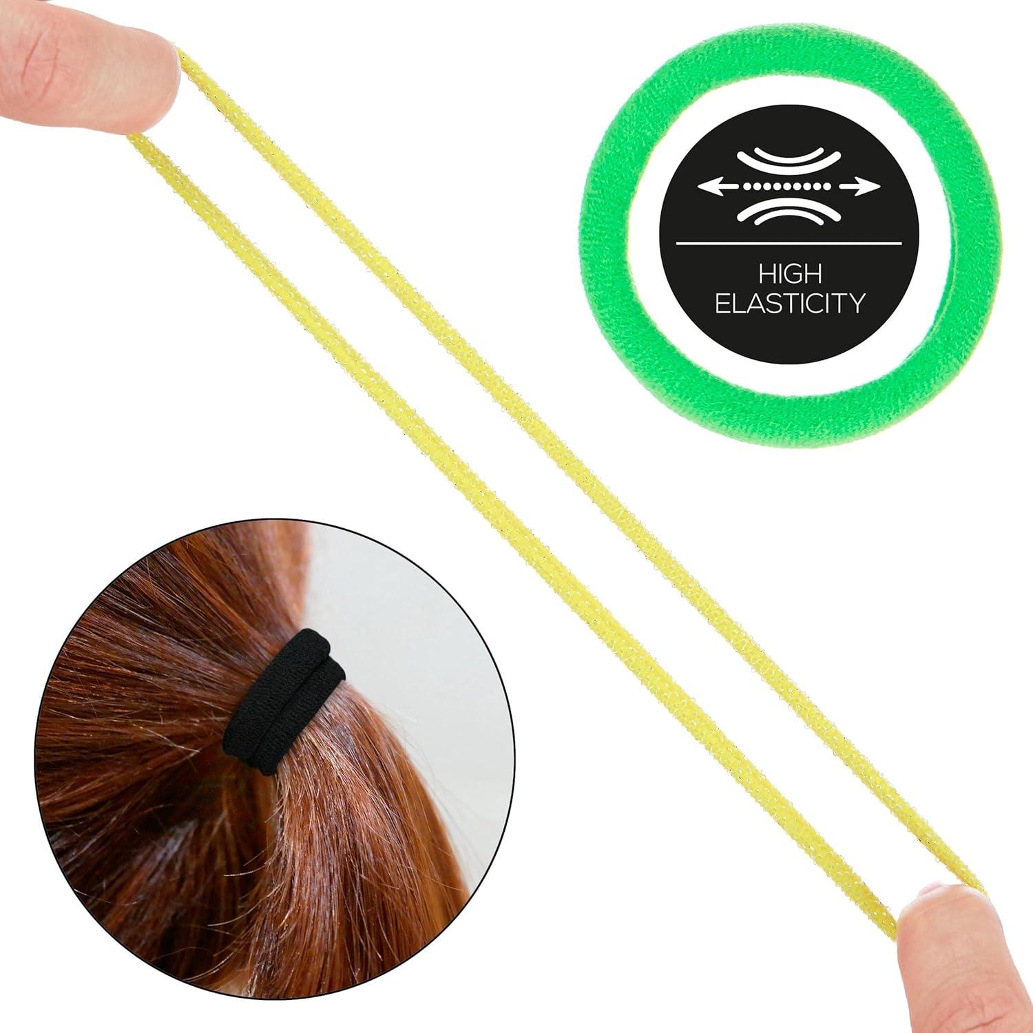 image:image60pc Seamless Hair Ties No Damage Ponytail Holders Value Pack Colorful Elastic Hair Rubber Bands No Damage Hair Ties for Everyday UseAssorted Colors