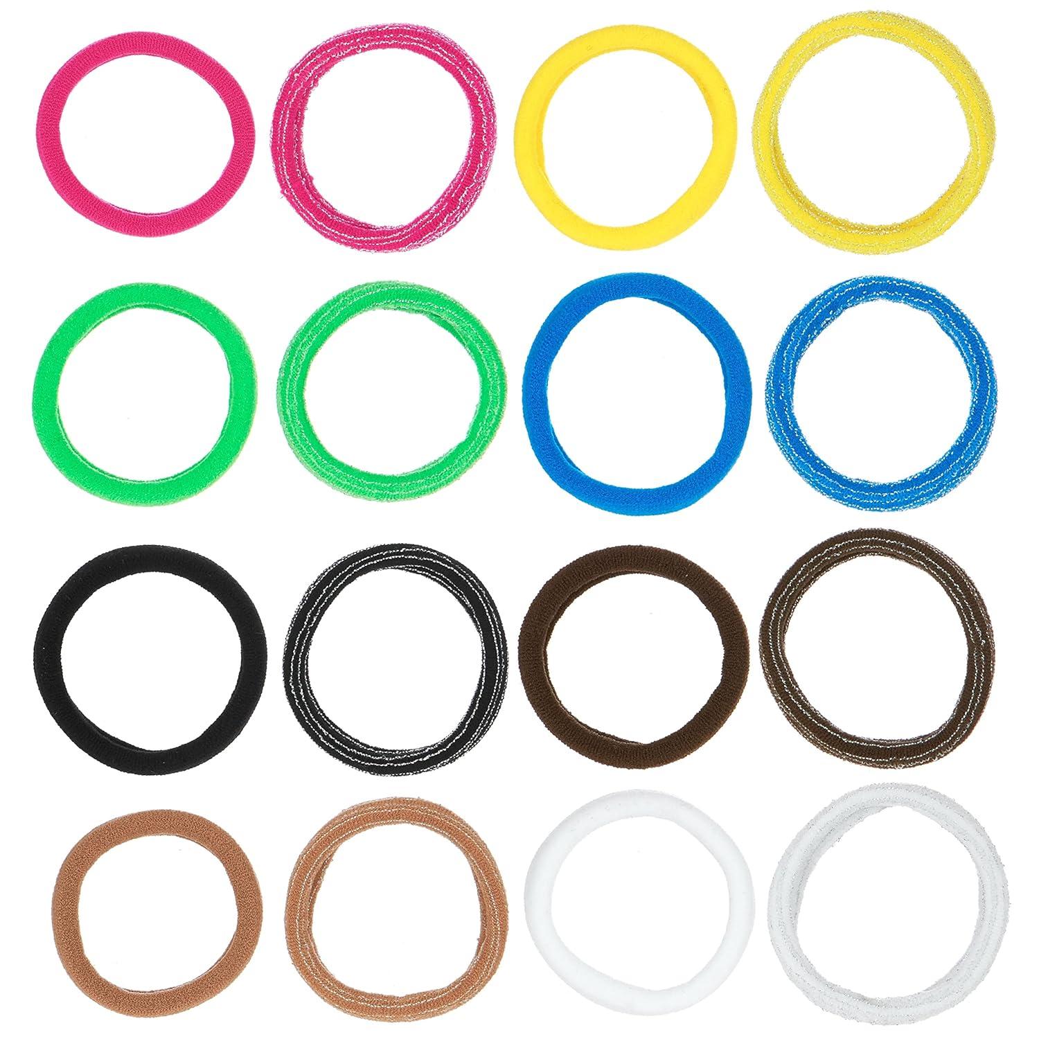 image:image60pc Seamless Hair Ties No Damage Ponytail Holders Value Pack Colorful Elastic Hair Rubber Bands No Damage Hair Ties for Everyday UseAssorted Colors