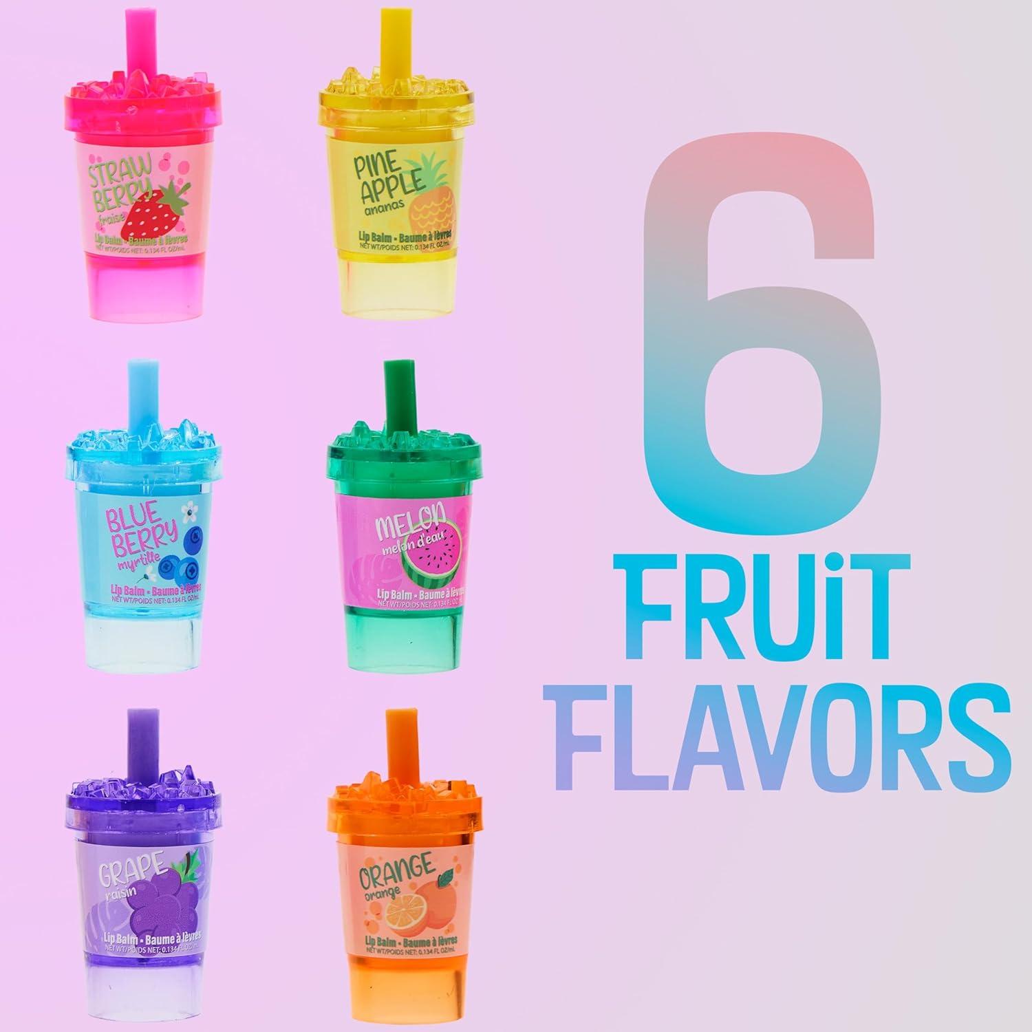 image:image6pc Smoothie Lip Balm Set FruitScented Lip Glosses in Adorable SmoothieShaped Containers