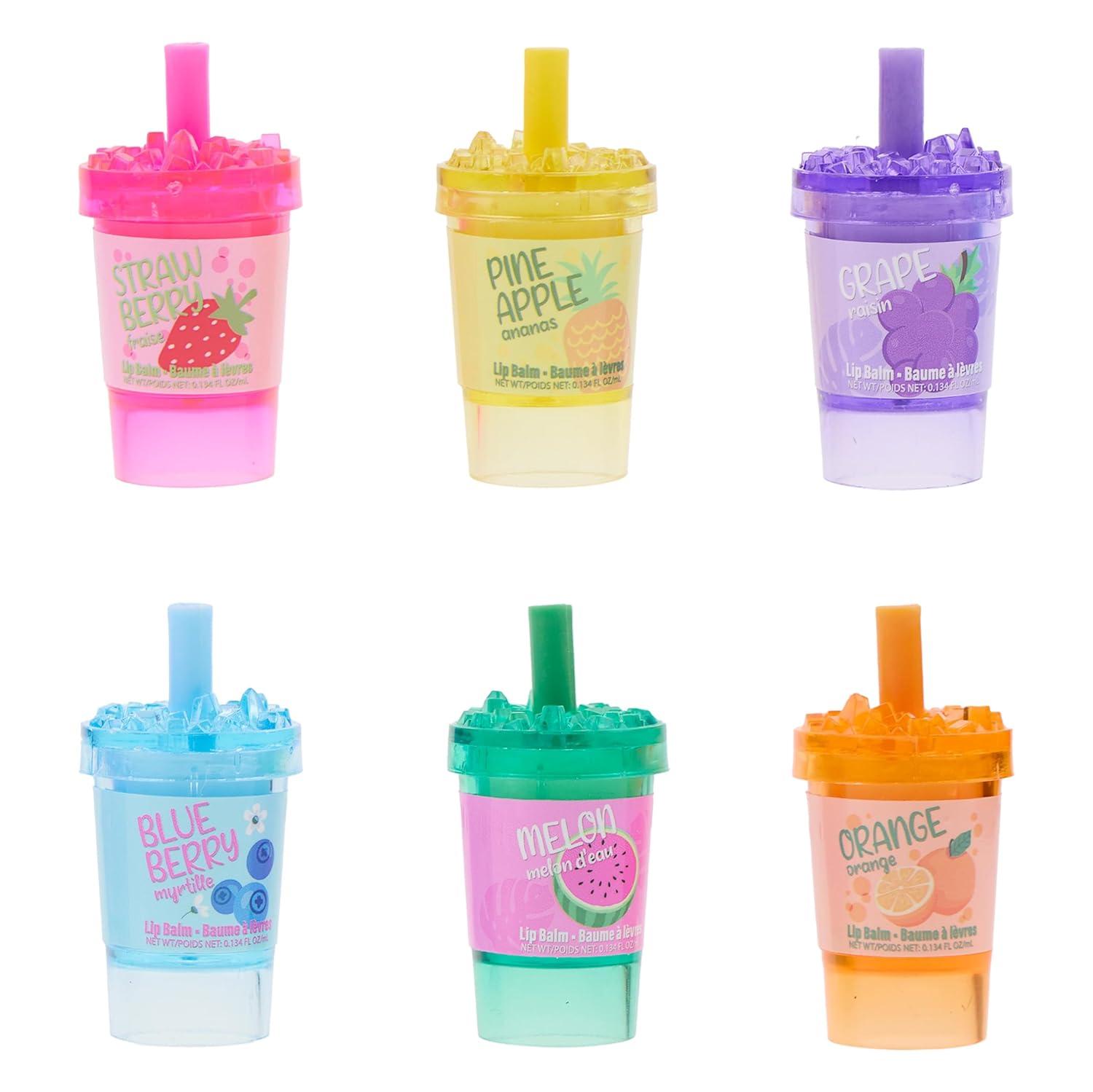 image:image6pc Smoothie Lip Balm Set FruitScented Lip Glosses in Adorable SmoothieShaped Containers