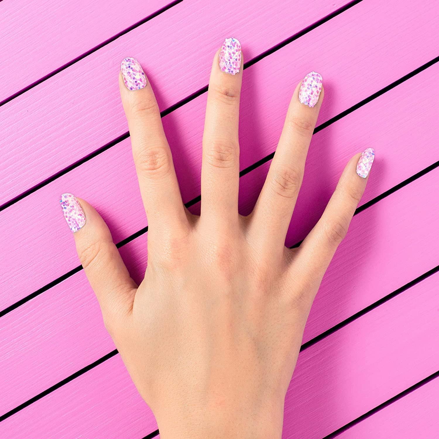 image:image7 Day Manicure Collection 84PC Press On Nail Set DayOfTheWeek Adhesive False Nails for Girls PARIS LOVE Collection Colorful Novelty Designs Stick On Nails For KidsPEACESMILEY