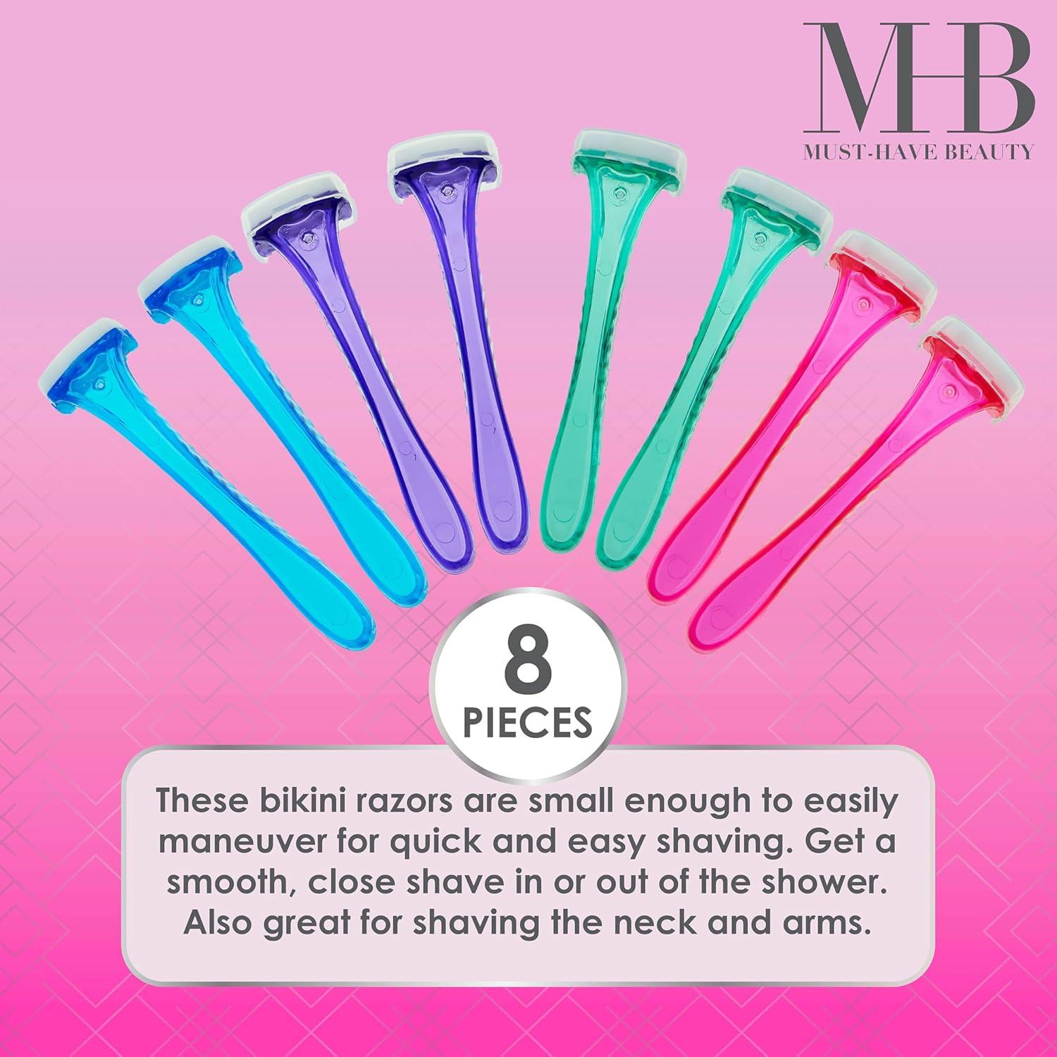 image:image8pc Bikini Razor Blades Value Pack Mini Bikini Razors with Protective Covers 35 Razors Convenient Travel Size Hair Removal Tool