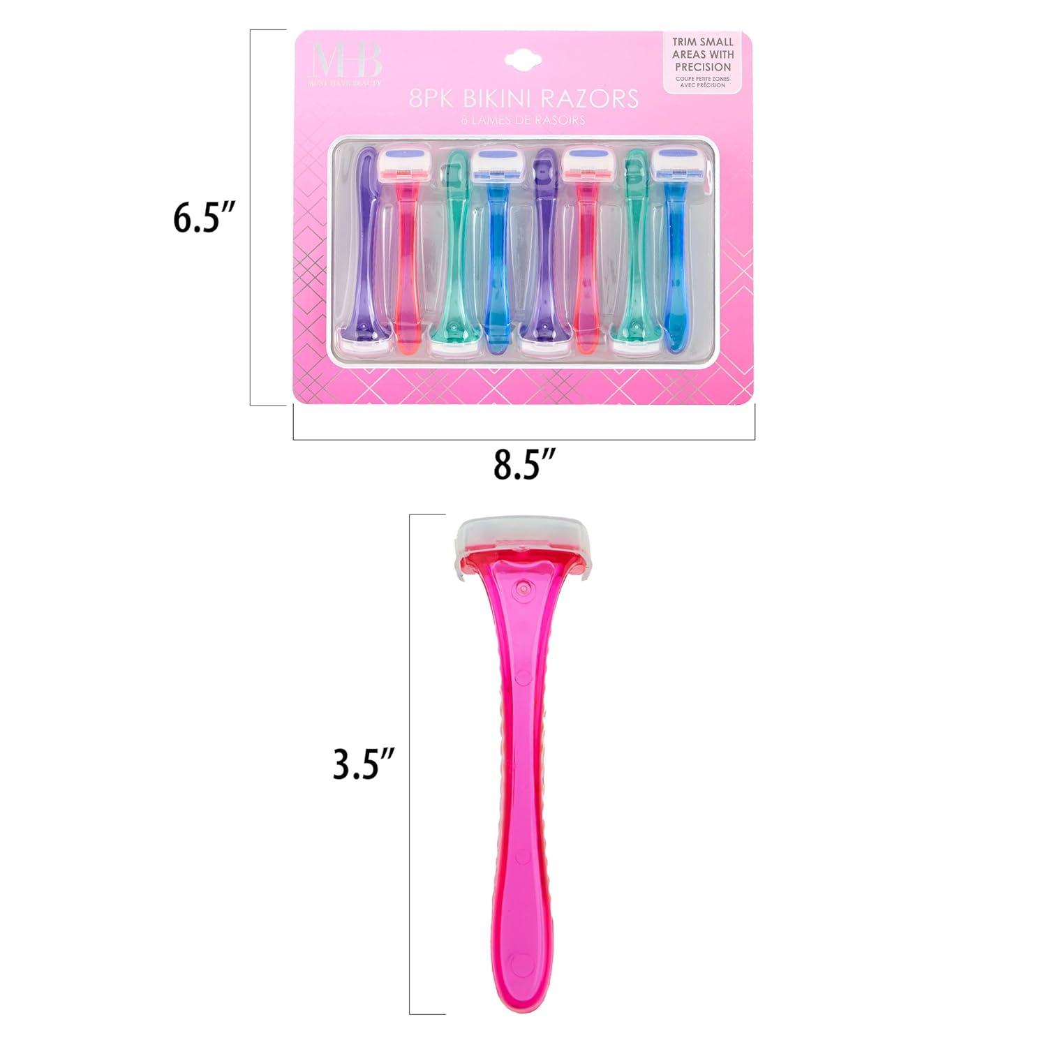 image:image8pc Bikini Razor Blades Value Pack Mini Bikini Razors with Protective Covers 35 Razors Convenient Travel Size Hair Removal Tool