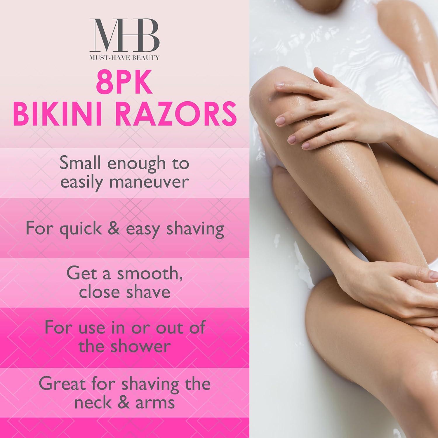 image:image8pc Bikini Razor Blades Value Pack Mini Bikini Razors with Protective Covers 35 Razors Convenient Travel Size Hair Removal Tool
