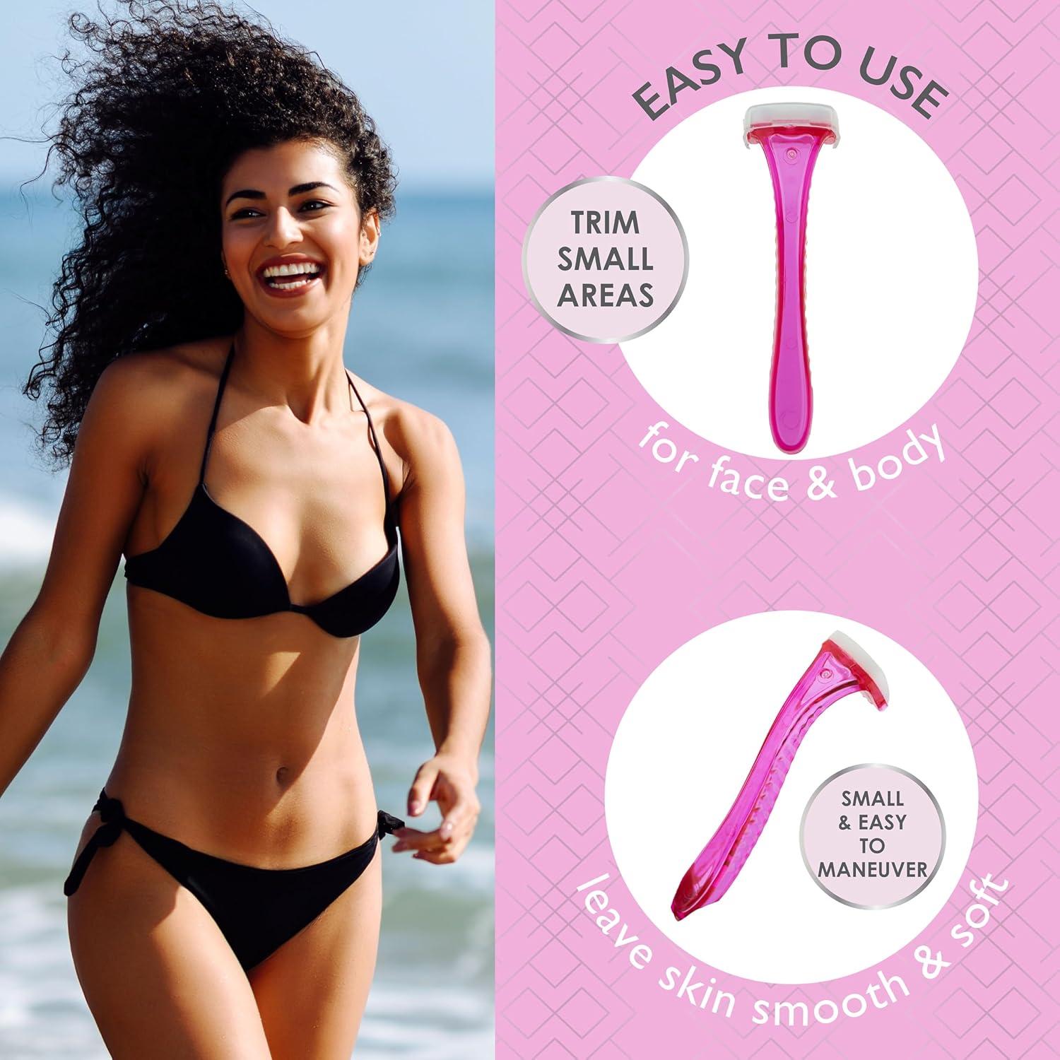 image:image8pc Bikini Razor Blades Value Pack Mini Bikini Razors with Protective Covers 35 Razors Convenient Travel Size Hair Removal Tool