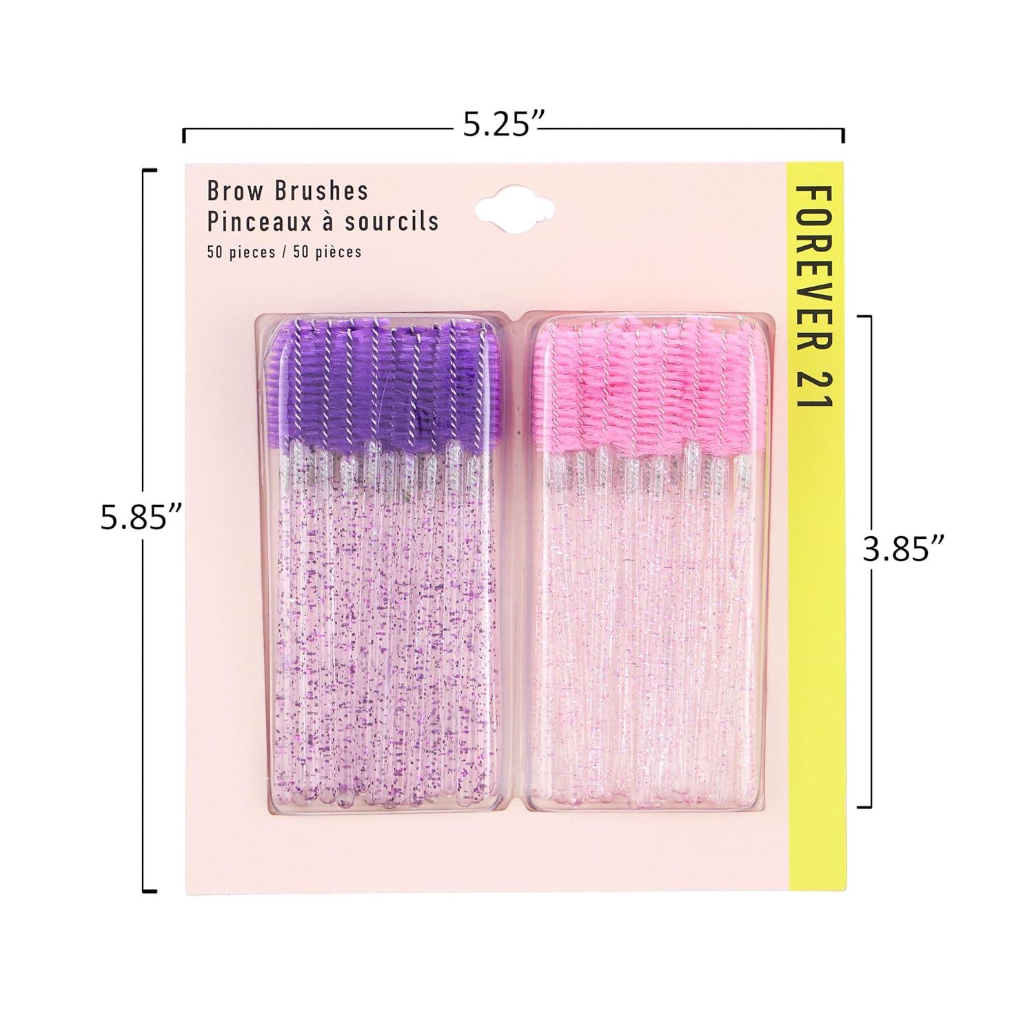 image:imageBrow Brushes 50pc Glitter Handle Brow Brush Eyebrow Spoolie Set Eyelash And Eyebrow Brush Value Pack