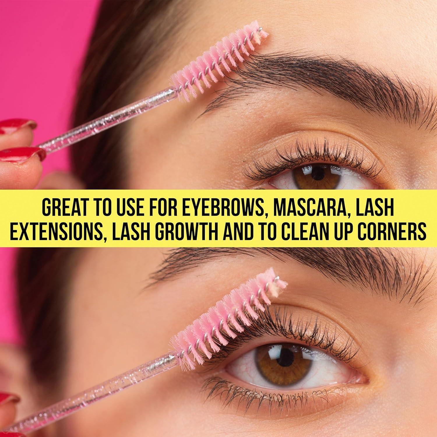 image:imageBrow Brushes 50pc Glitter Handle Brow Brush Eyebrow Spoolie Set Eyelash And Eyebrow Brush Value Pack
